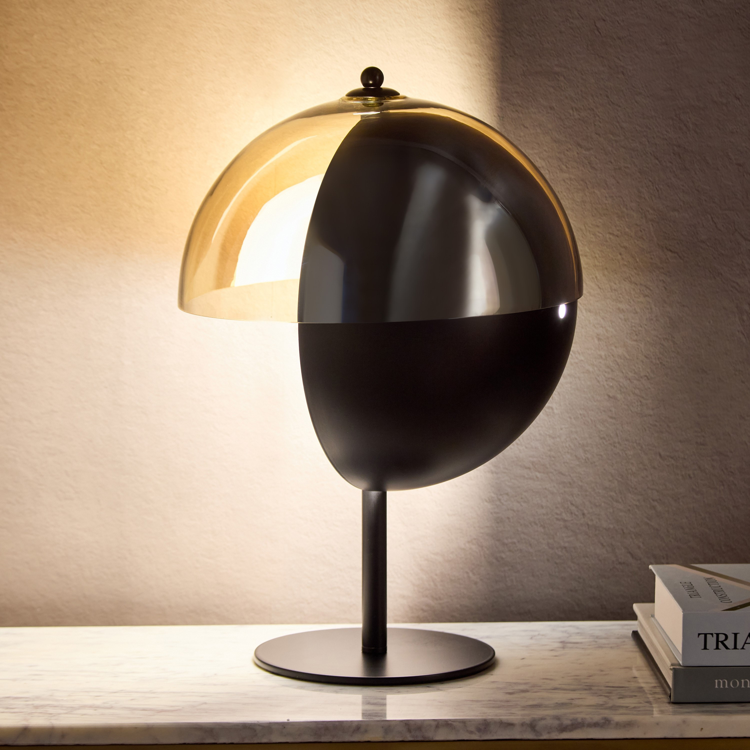 مصباح طاولة زجاج ومعدن من ماريشا - 30x44 سم-hbxlivingroom-lighting-tablelamps-image-2