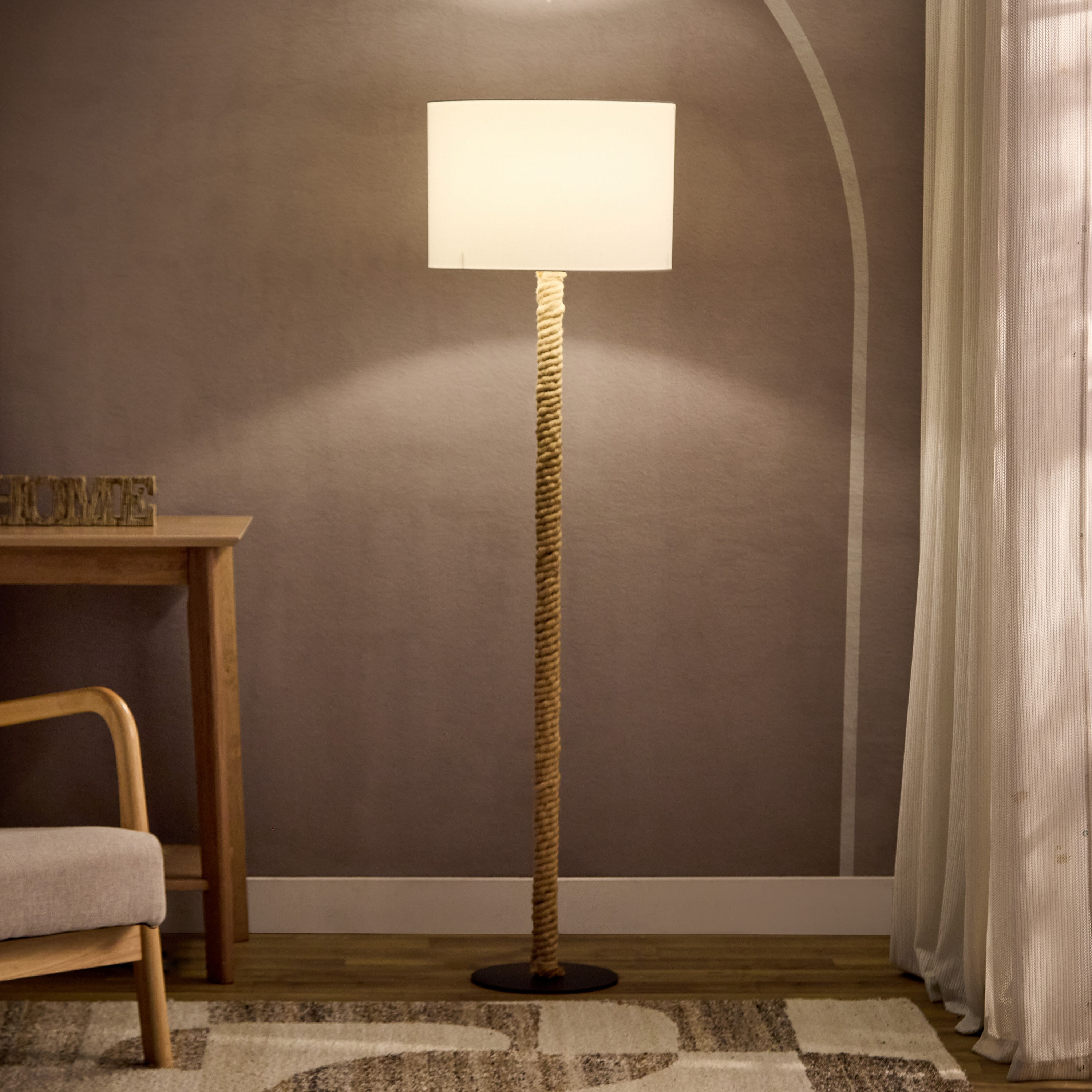 مصباح أرضية بعمود حبل مانيلا طبيعي من ماريشا- 45x45x154 سم-hbxhomeware-hbxdecorandfurnishings-image-2