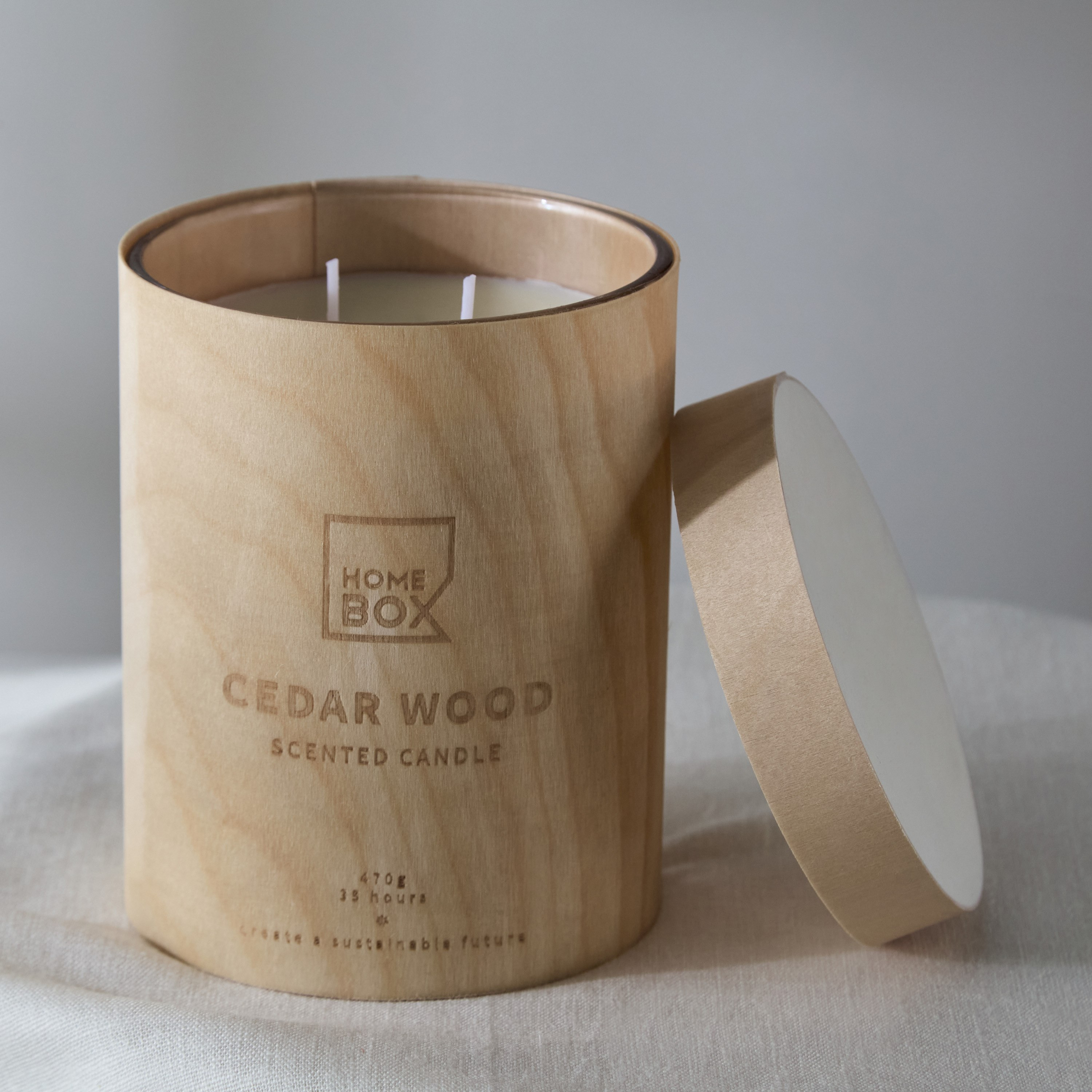Eden Cedar Wood Wooden Jar Candle - 470 g-hbxlivingroom-decorandaccessories-candles-image-1