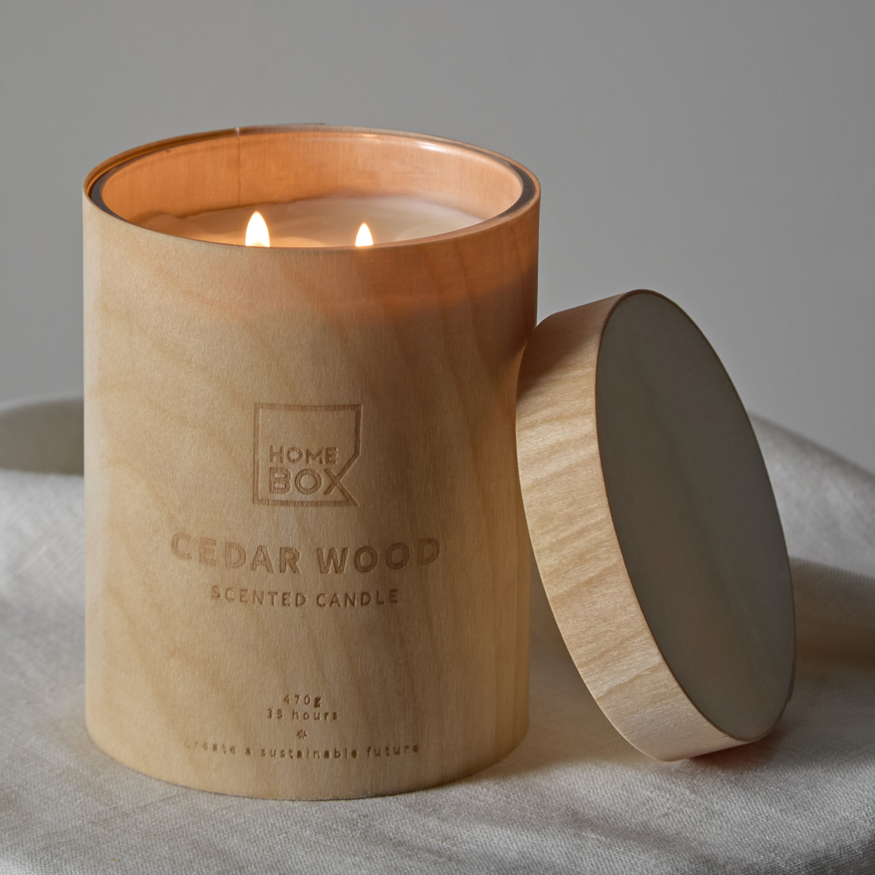 Eden Cedar Wood Wooden Jar Candle - 470 g-hbxlivingroom-decorandaccessories-candles-image-2