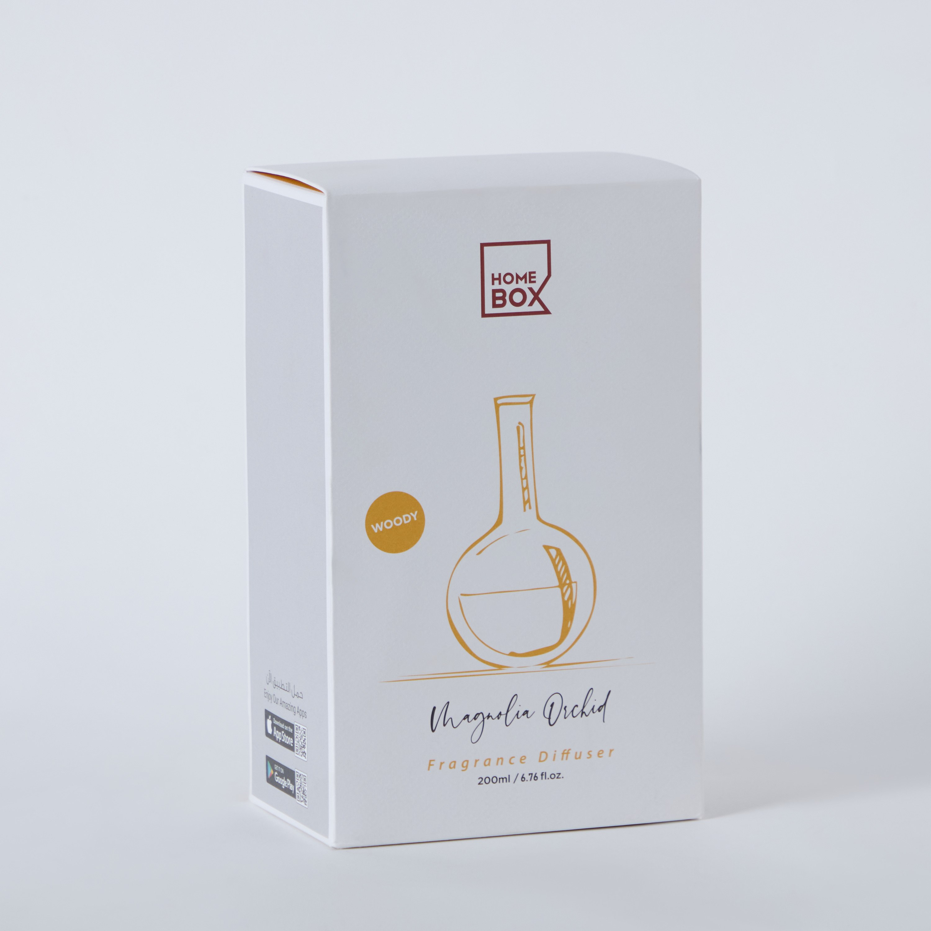 طقم موزع عطور أعواد ماجنوليا أوركيد وزيت يمكن إعادة تعبئته مع جرة زجاج قطعتين من إيدن - 200 مل-hbxbedroom-homefragrance-diffusers-image-4