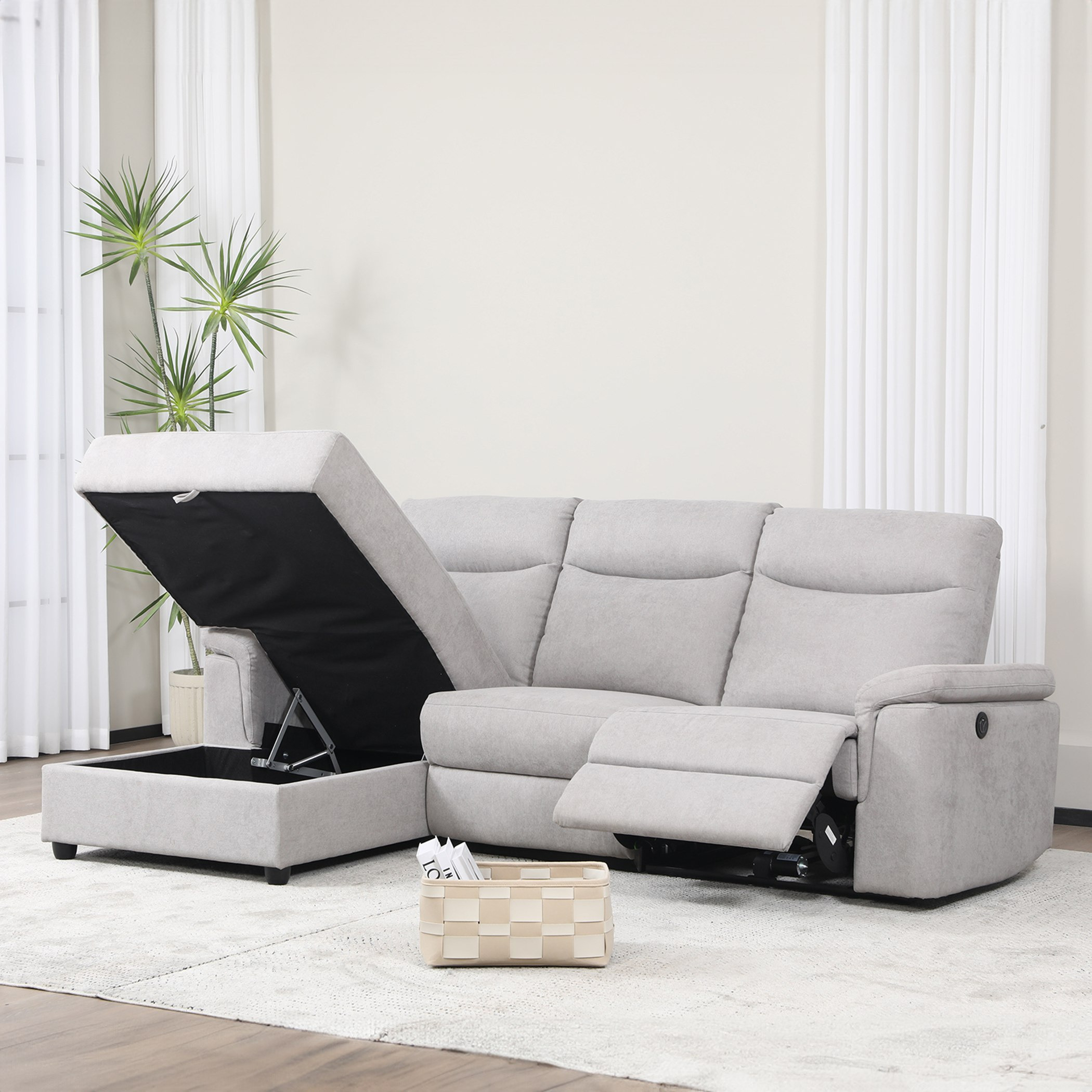 كنبة ركنية يسار 3 مقاعد قماش بخاصية الاسترخاء القابل للضبط ومساحة تخزين من أوبرا-hbxlivingroom-sofasandarmchairs-cornersofas-image-3