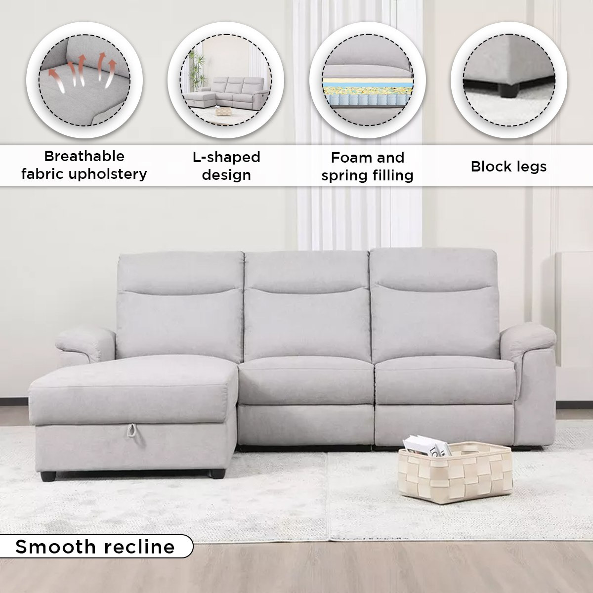 كنبة ركنية يسار 3 مقاعد قماش بخاصية الاسترخاء القابل للضبط ومساحة تخزين من أوبرا-hbxlivingroom-sofasandarmchairs-cornersofas-image-5