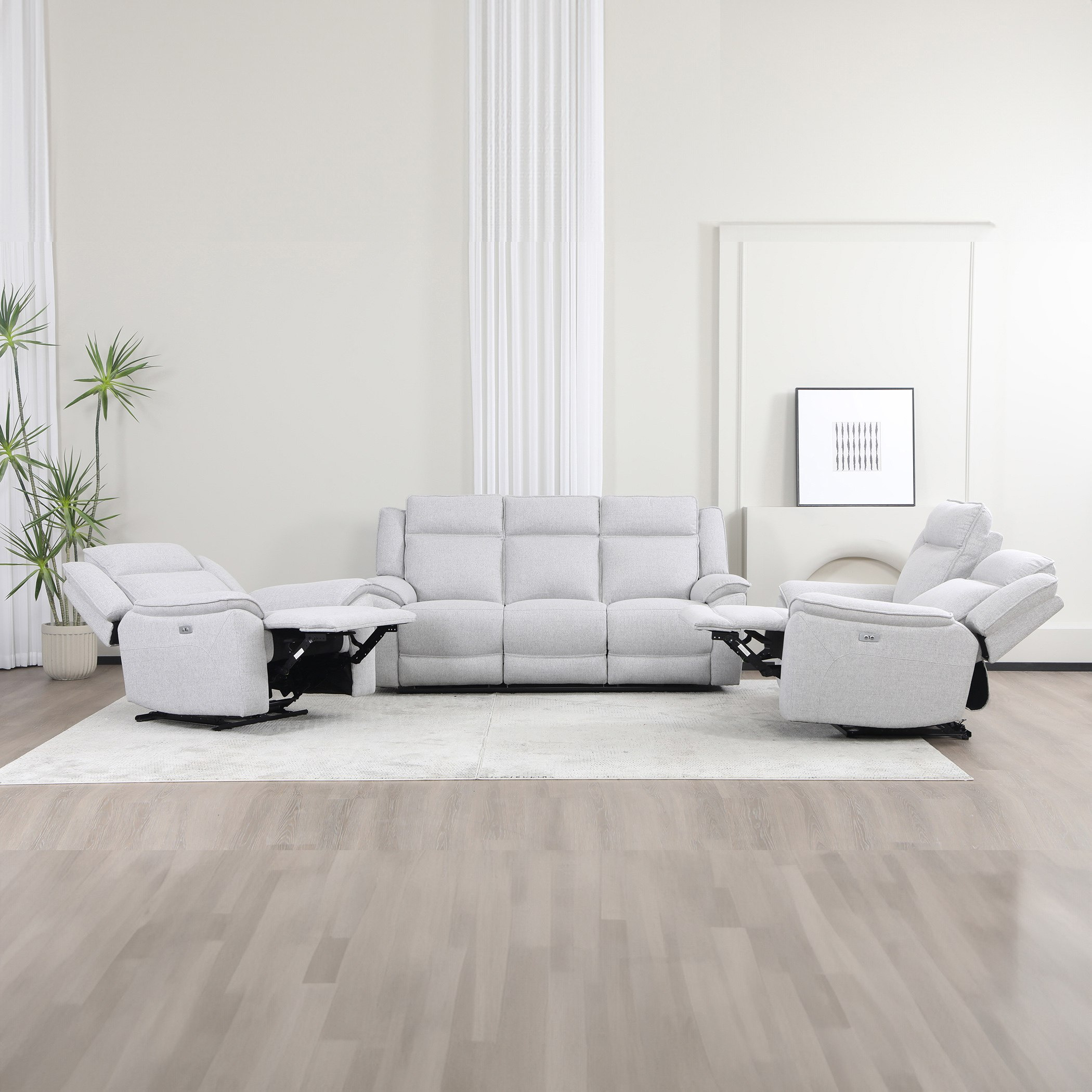 كرسي استرخاء قماش بمساند ذراعين قابل للضبط بالطاقة الكهربائية من أوريم-hbxfurniture-sofasandarmchairs-reclinersofas-image-10