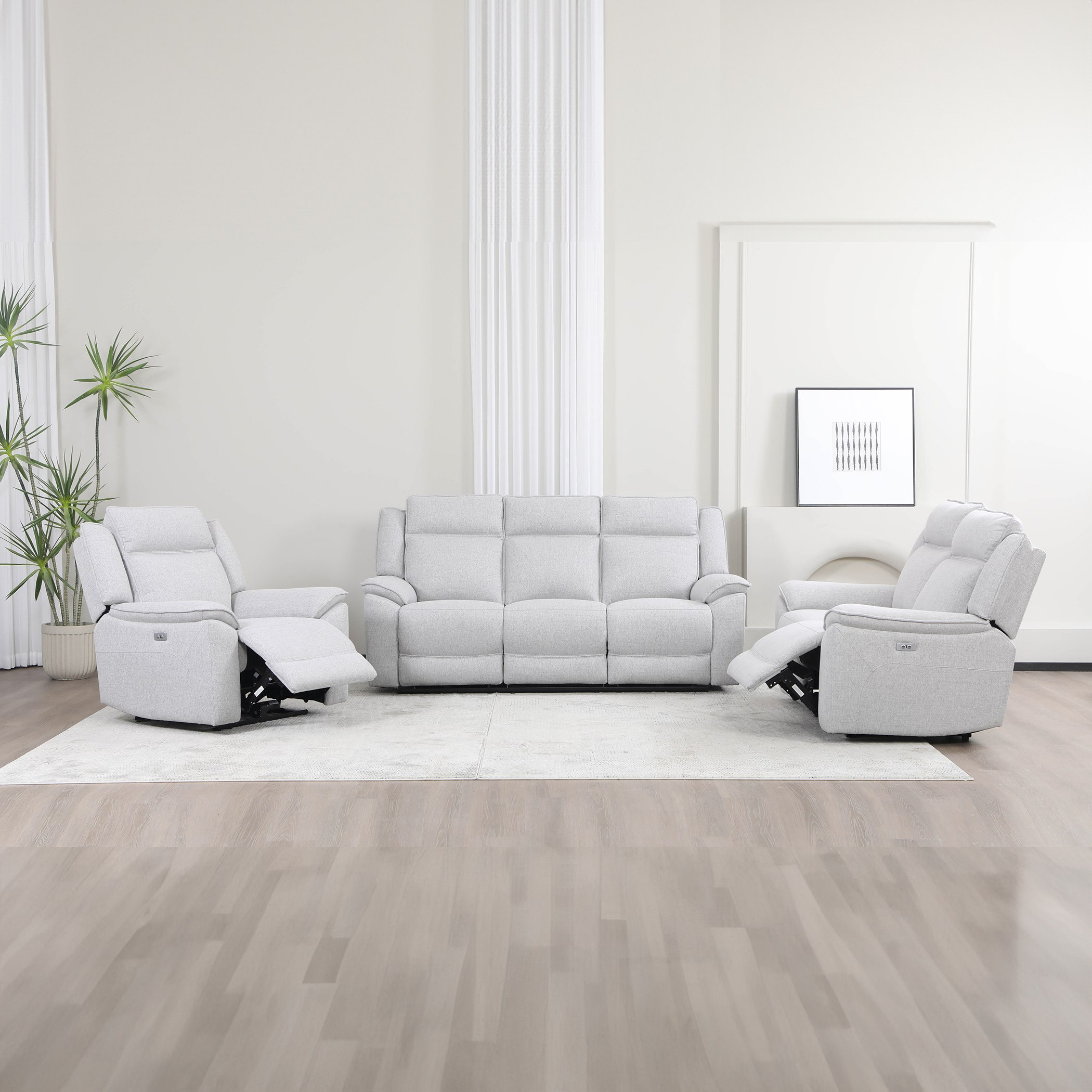 كرسي استرخاء قماش بمساند ذراعين قابل للضبط بالطاقة الكهربائية من أوريم-hbxfurniture-sofasandarmchairs-reclinersofas-image-11