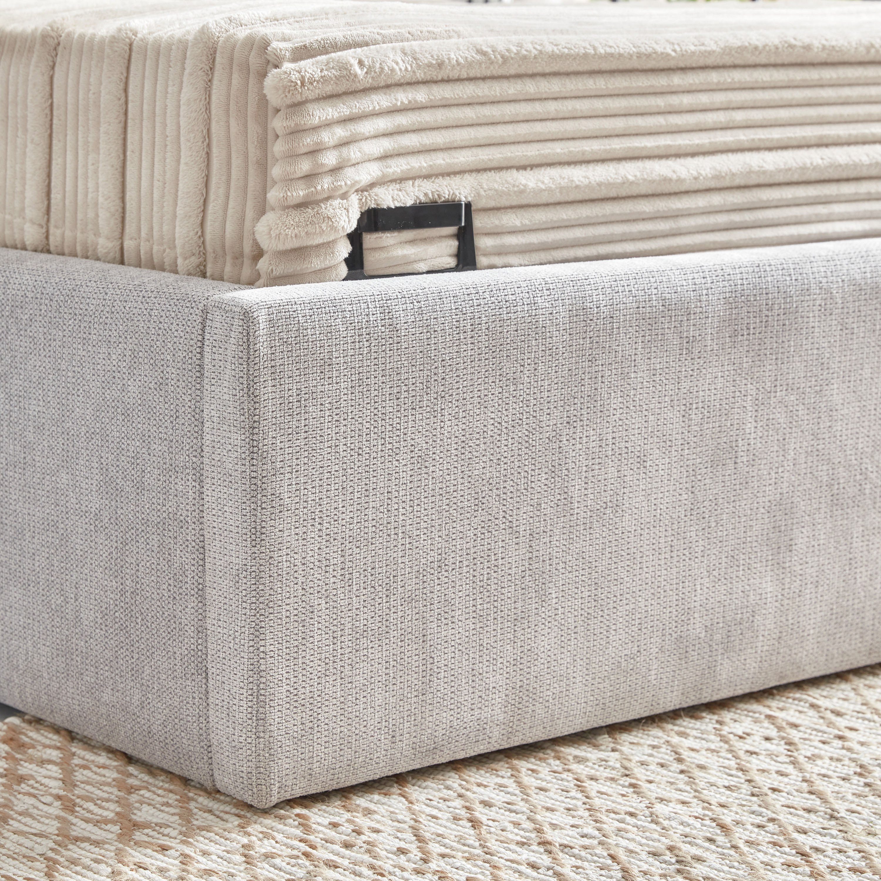 Movo Maine Lewis Hydraulic Storage Twin Upholstered Bed - 120x200 cm-hbxbedroom-bedsandbedsets-upholsteredbeds-twin-image-9
