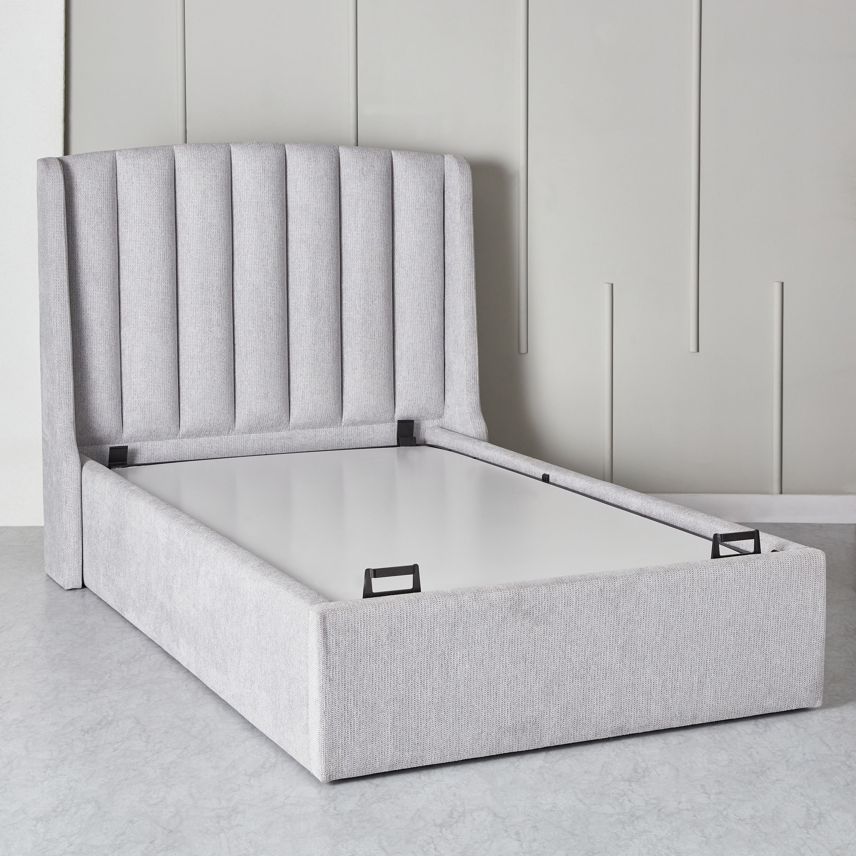 Movo Maine Lewis Hydraulic Storage Twin Upholstered Bed - 120x200 cm-hbxbedroom-bedsandbedsets-upholsteredbeds-twin-image-14