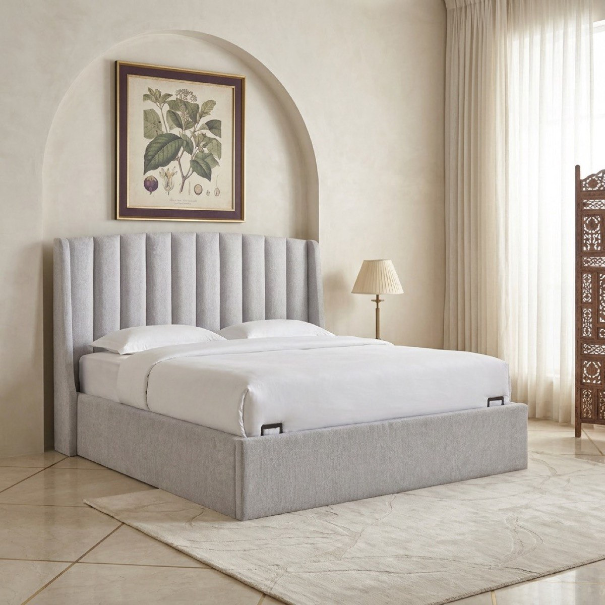 سرير كينج منجد مع وحدة تخزين هيدروليكية من مين لويس - 180x200 سم-hbxfurniture-bedsandbedsets-beds-king-image-1