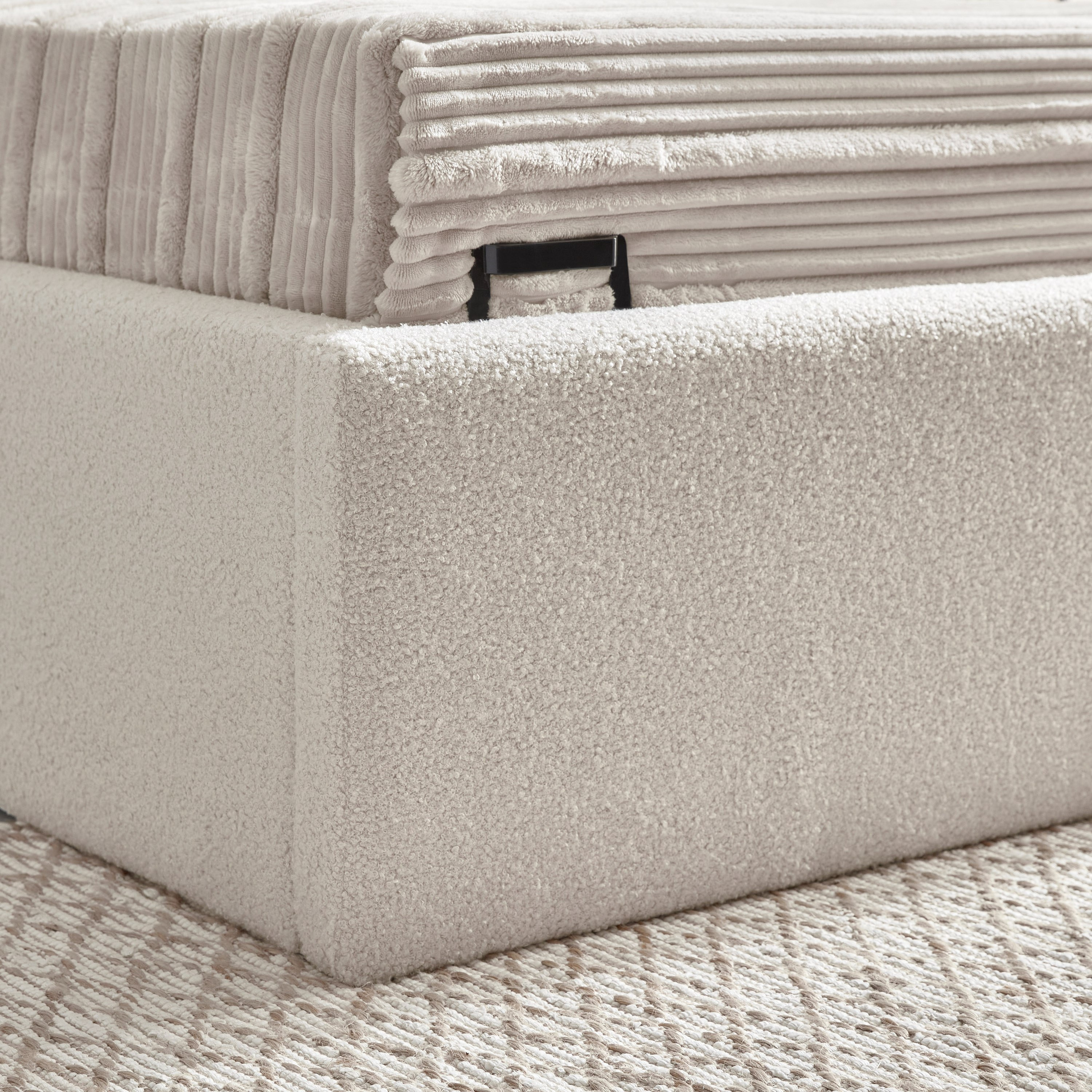 iCloud Upholstered Twin Bed with Hydraulic Storage - 120x200 cm-hbxbedroom-bedsandbedsets-upholsteredbeds-twin-image-4