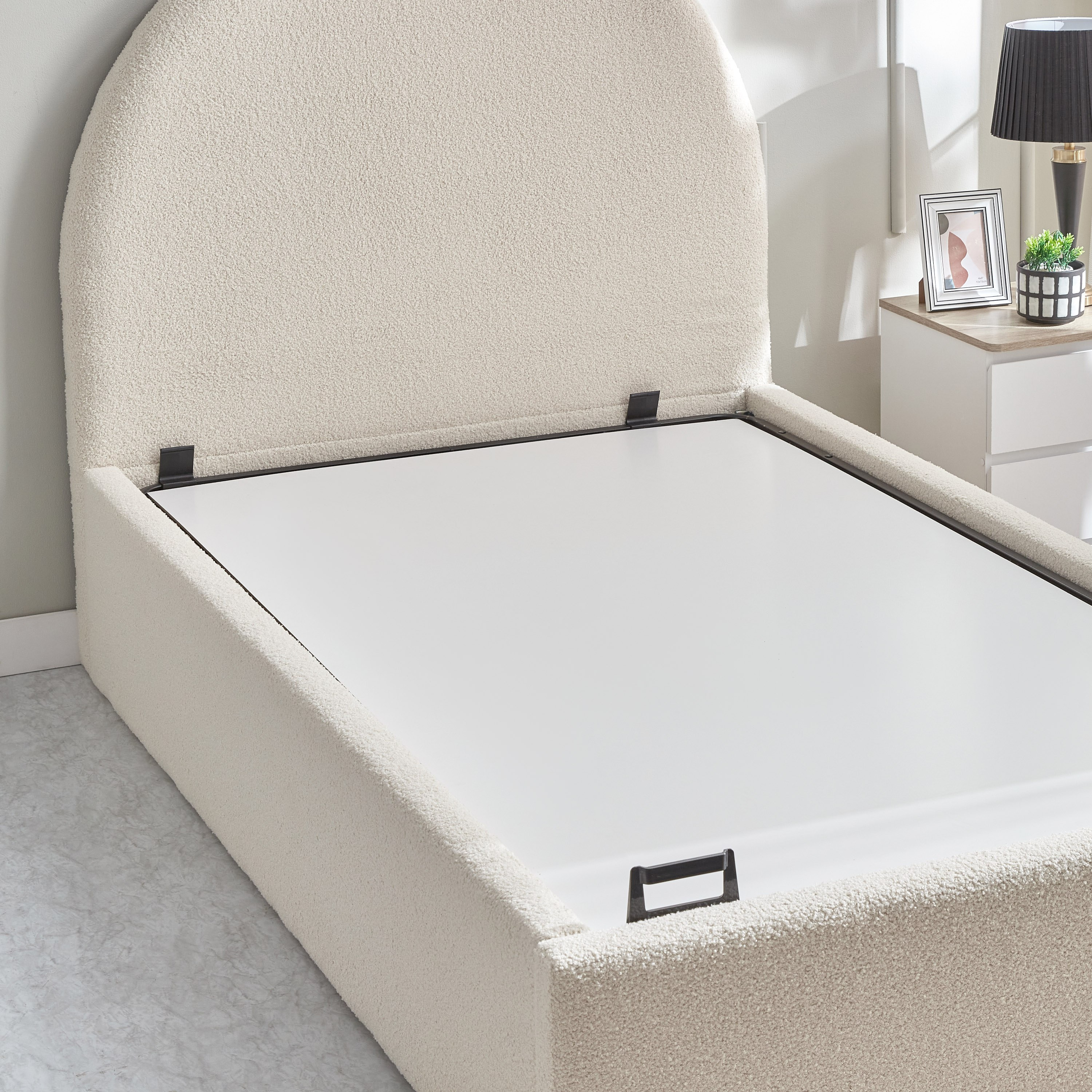 iCloud Upholstered Twin Bed with Hydraulic Storage - 120x200 cm-hbxbedroom-bedsandbedsets-upholsteredbeds-twin-image-7