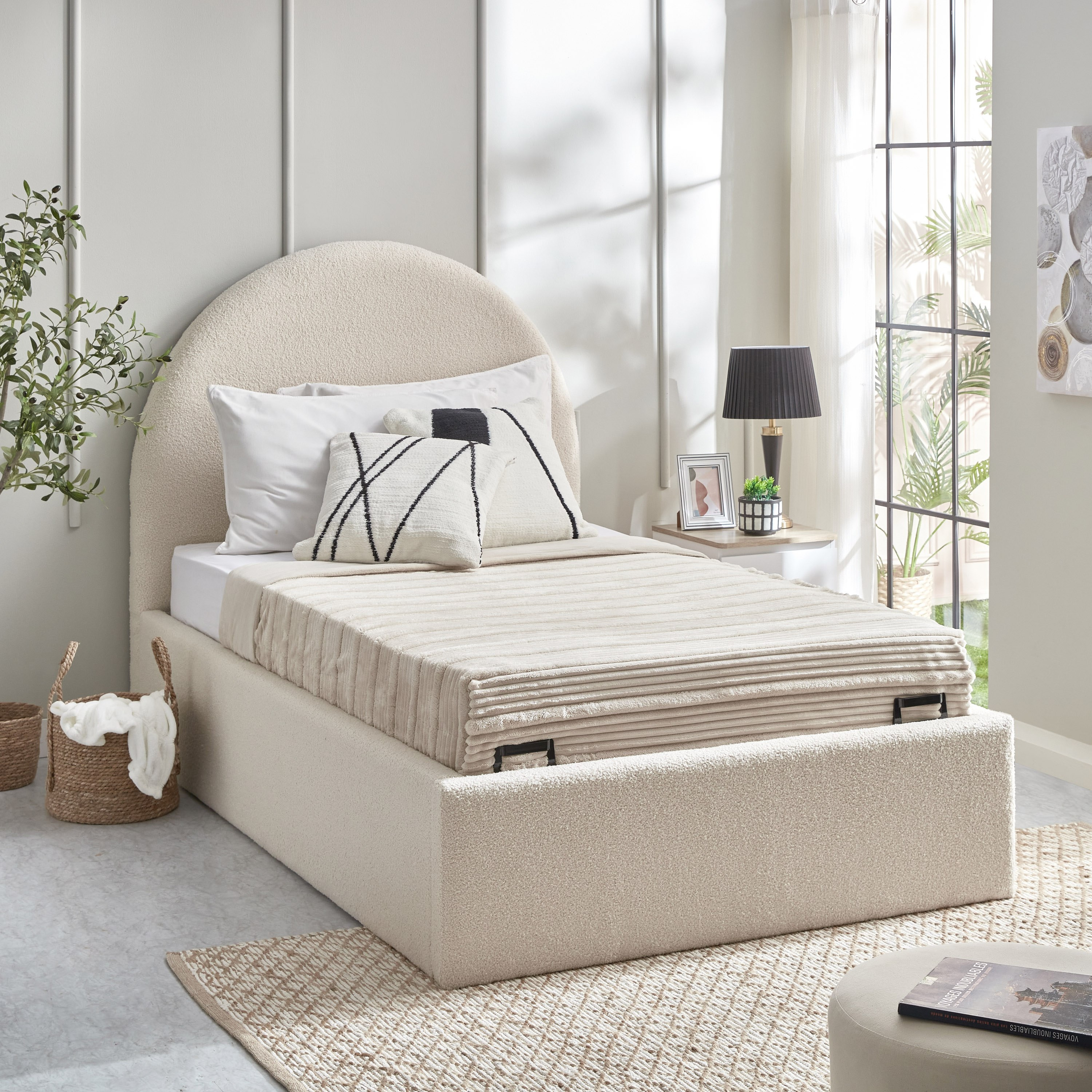 iCloud Upholstered Twin Bed with Hydraulic Storage - 120x200 cm-hbxbedroom-bedsandbedsets-upholsteredbeds-twin-image-8