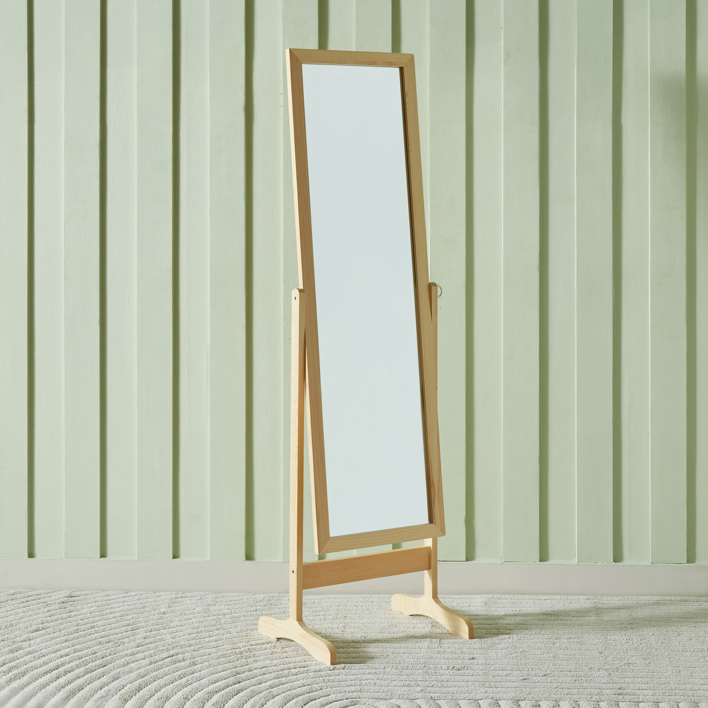 مرآة أرضية بإطار خشبي بساقين من سانا - 37x122 سم-hbxhomeware-hbxdecorandfurnishings-image-1