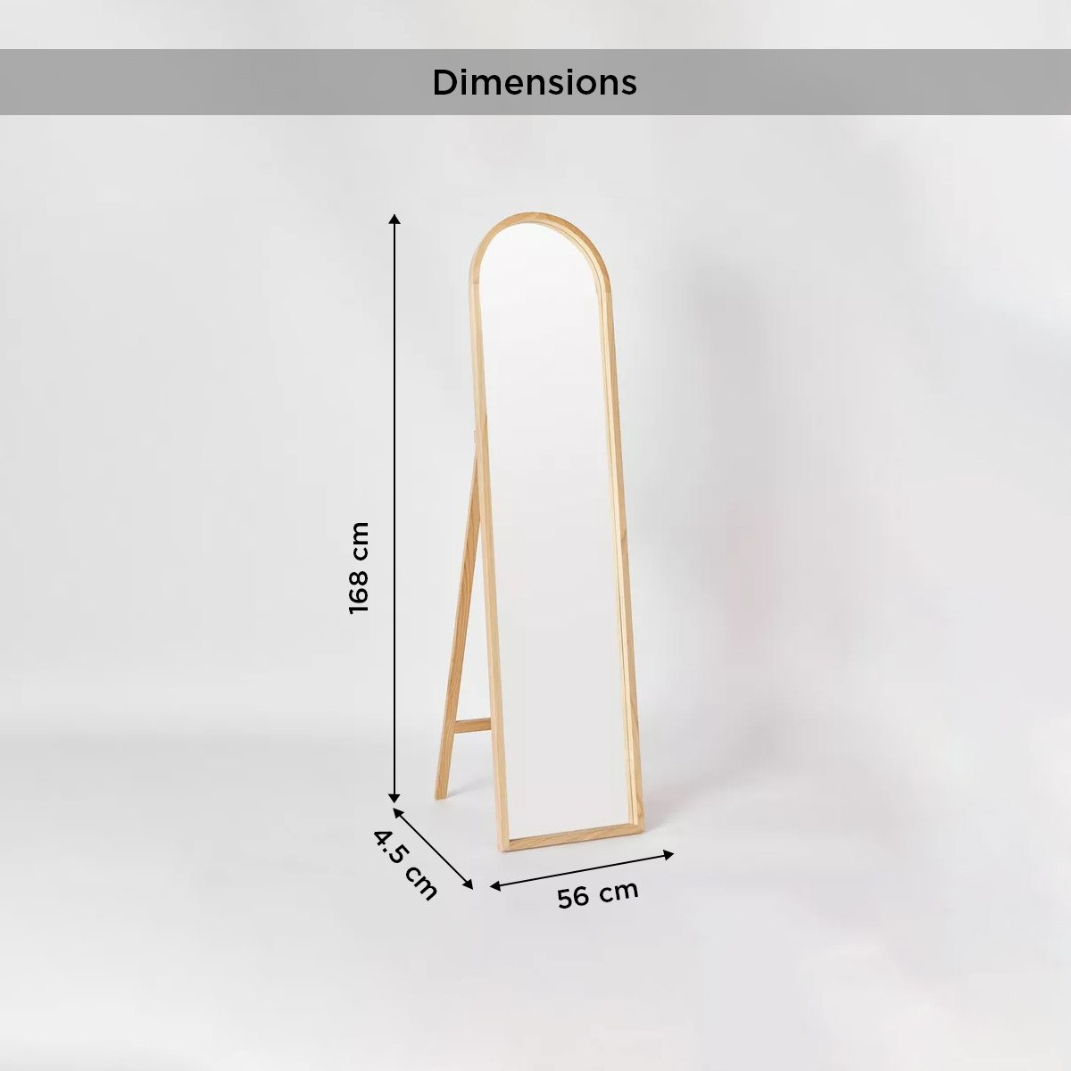 Sana Wooden Frame Standing Mirror - 40x160 cm-hbxhomeware-hbxdecorandfurnishings-image-6