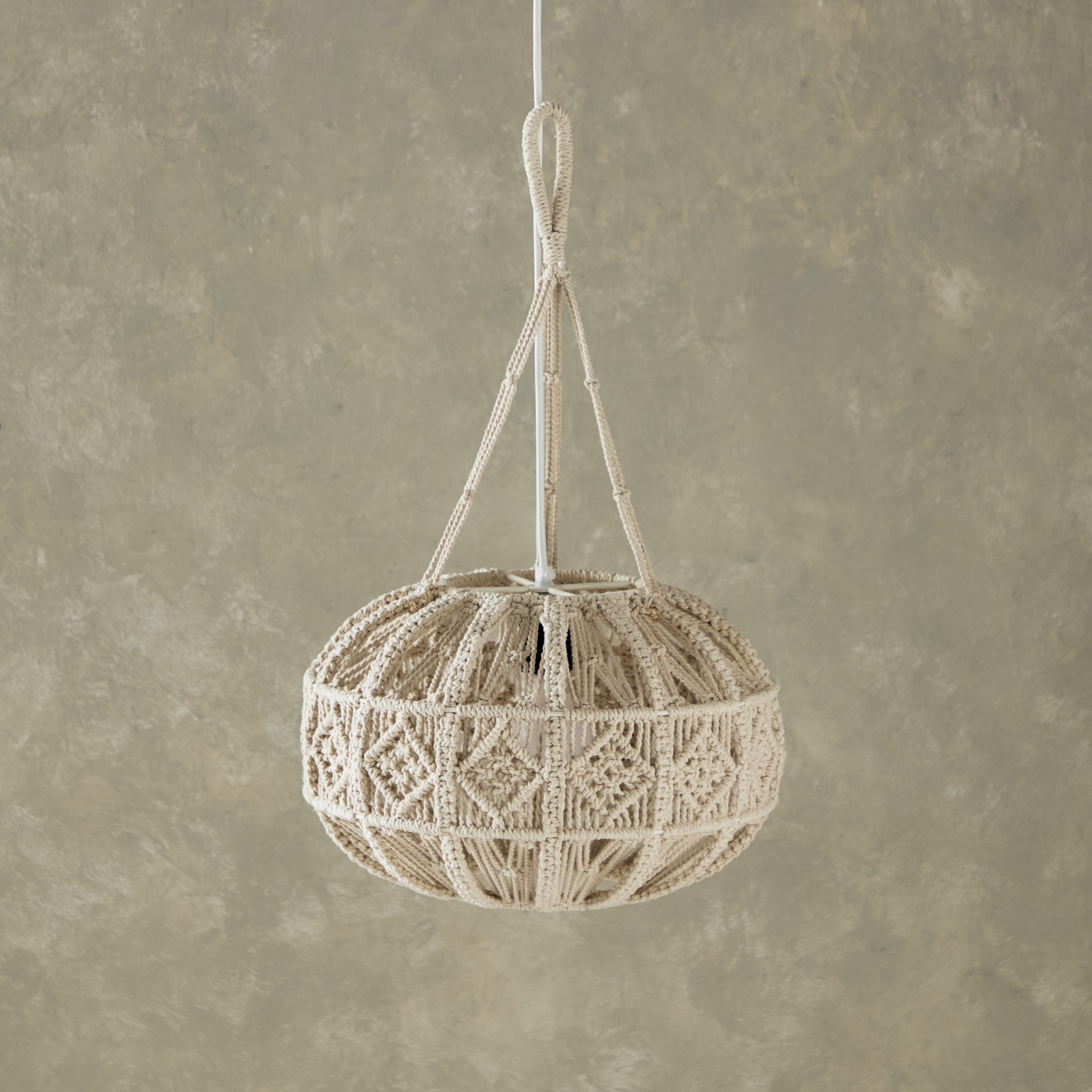 Kengston Macrame Hanging Ceiling Lamp - 35x35x23 cm-PROMO_HB_AE_B2G2_011025-image-1