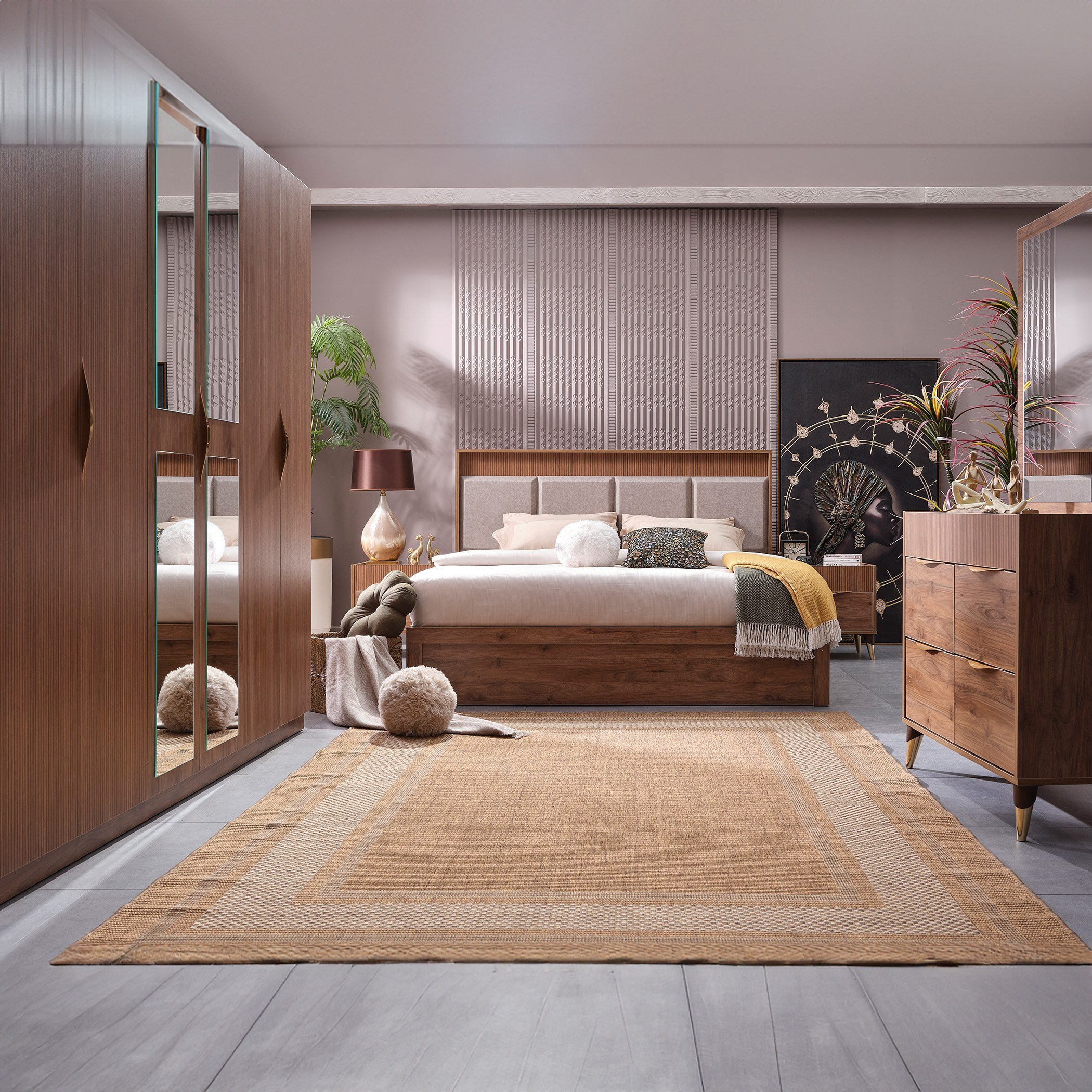 طقم غرفة نوم كينج 6 قطع من هاربر - 180x200 سم-hbxbedroom-bedsandbedsets-bedroomsets-king-image-5
