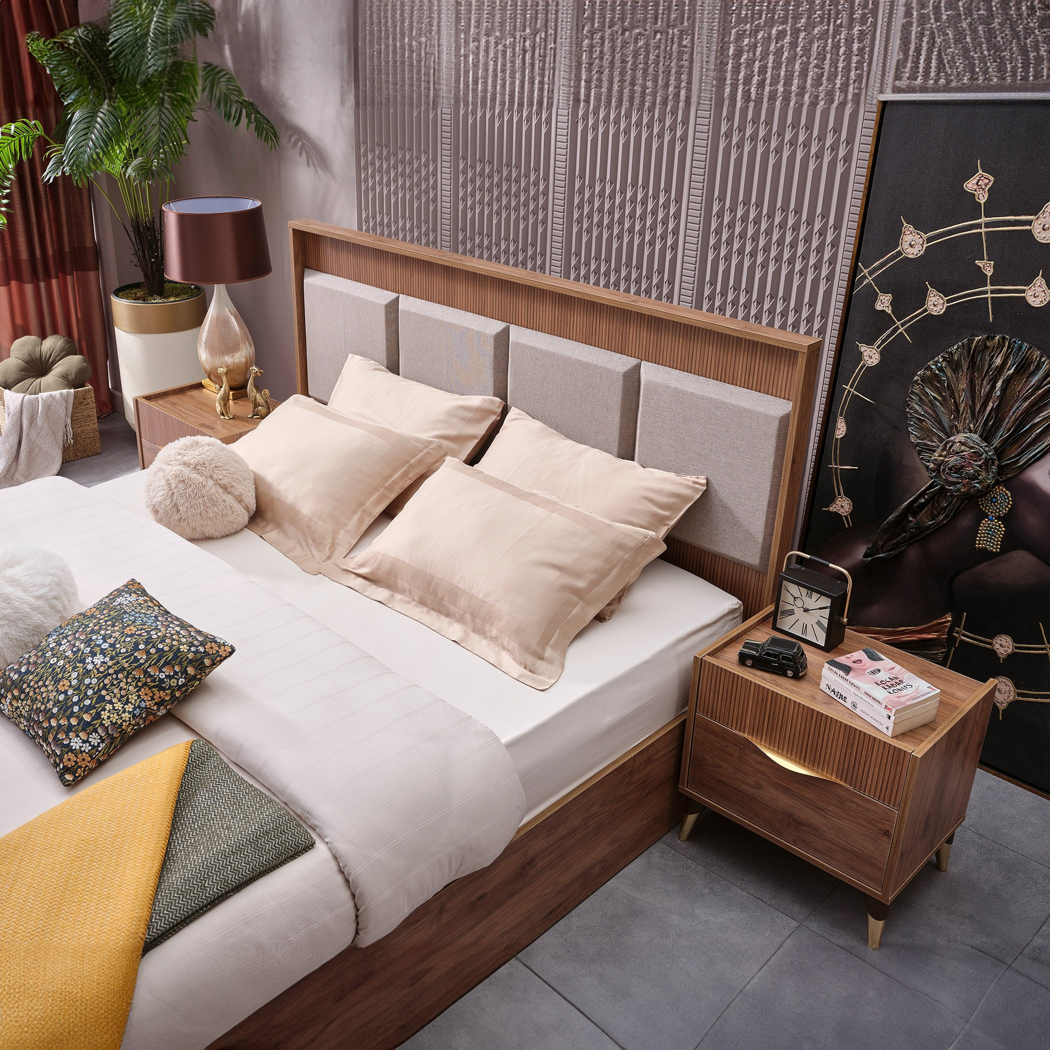 طقم غرفة نوم كينج 6 قطع من هاربر - 180x200 سم-hbxbedroom-bedsandbedsets-bedroomsets-king-image-11