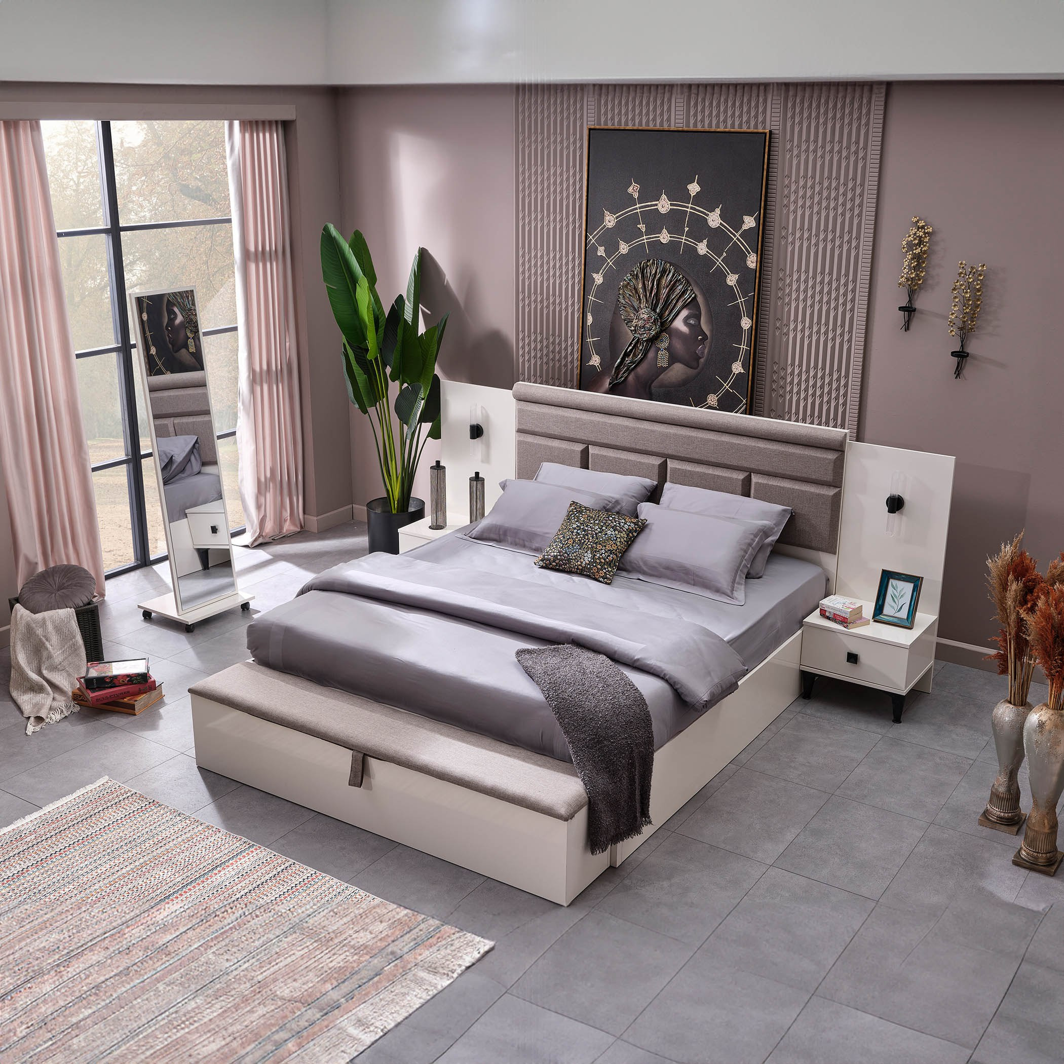 طقم غرفة نوم كينج 6 قطع - سوهو من موڤو - 180×200 سم-hbxbedroom-bedsandbedsets-bedroomsets-king-image-3