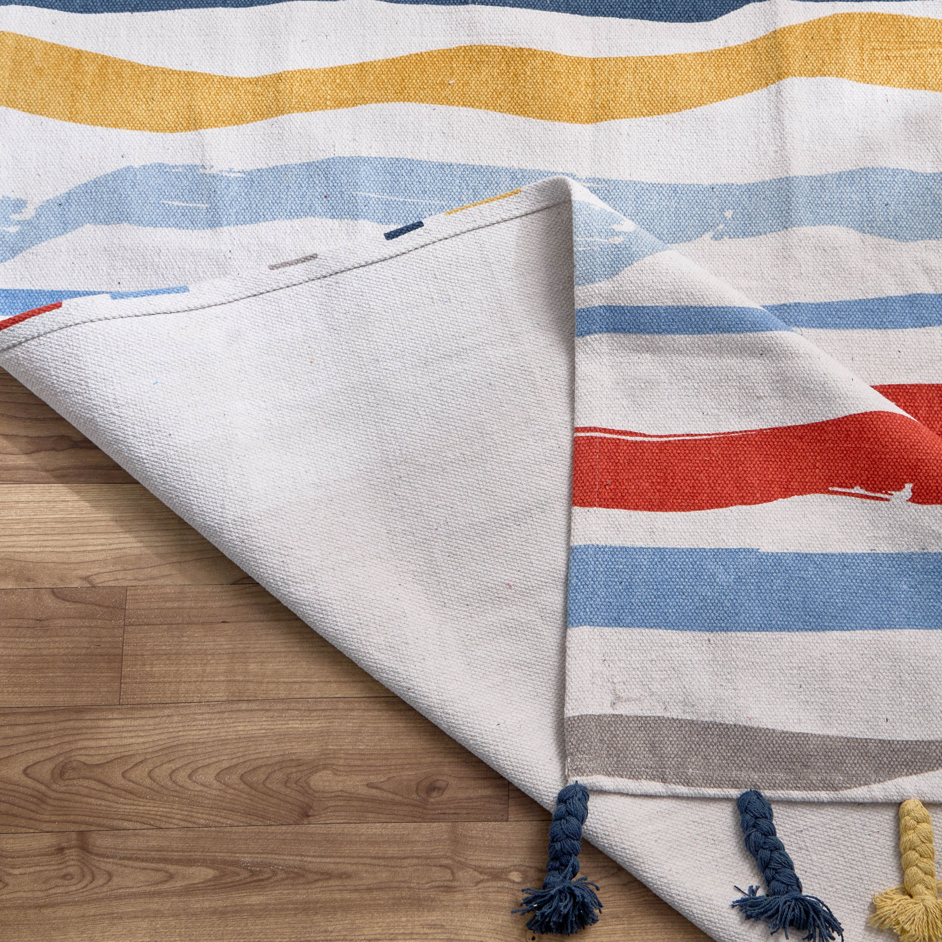 Arcade Stripe Printed Rug with Braided Tassels - 110x160 cm-hbxdecorandfurnishings-floorcoverings-rugs-image-4