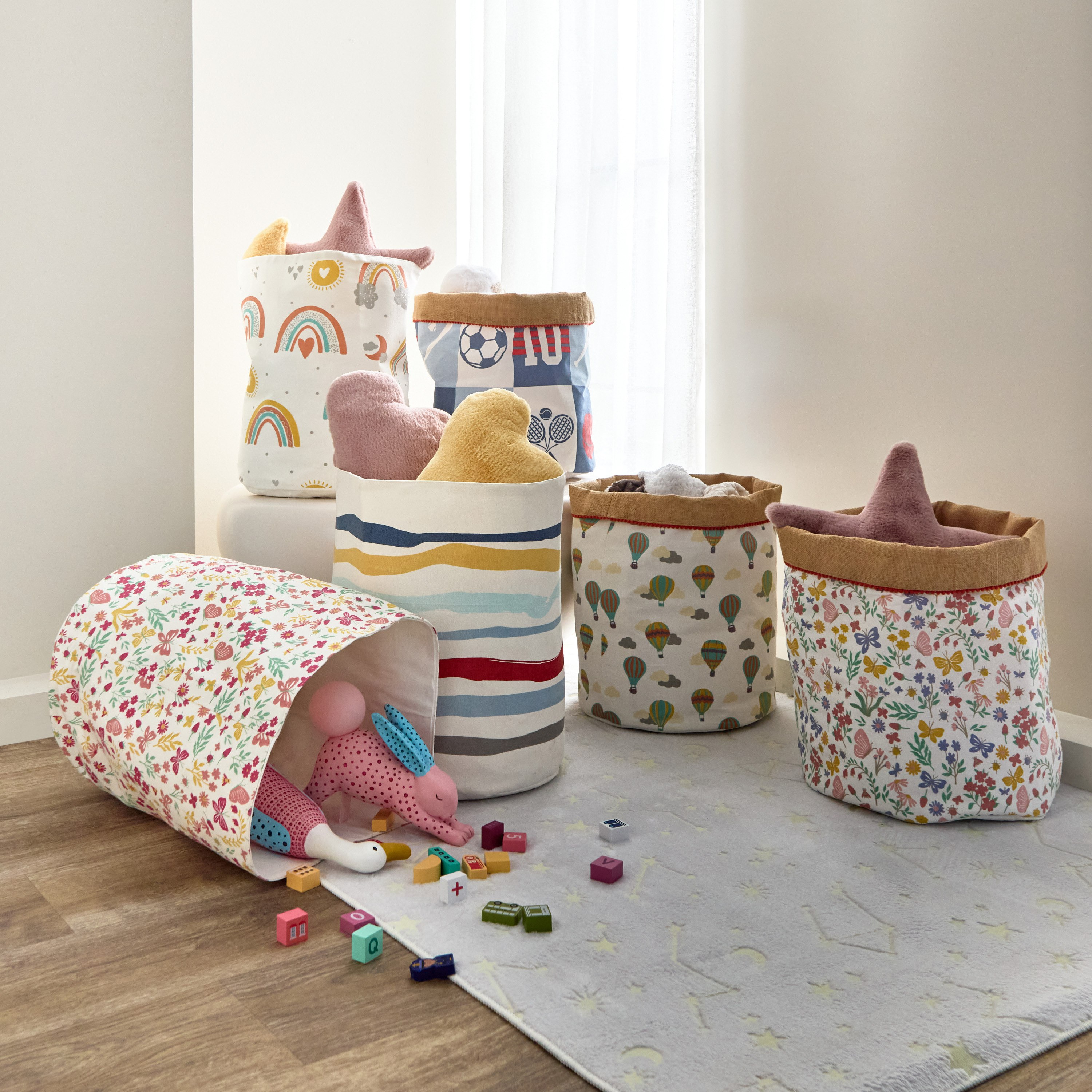Arcade Hit It Printed Jute Toy Storage Basket - 35x35x40 cm-hbxhomeware-hbxkidsandyouth-image-6