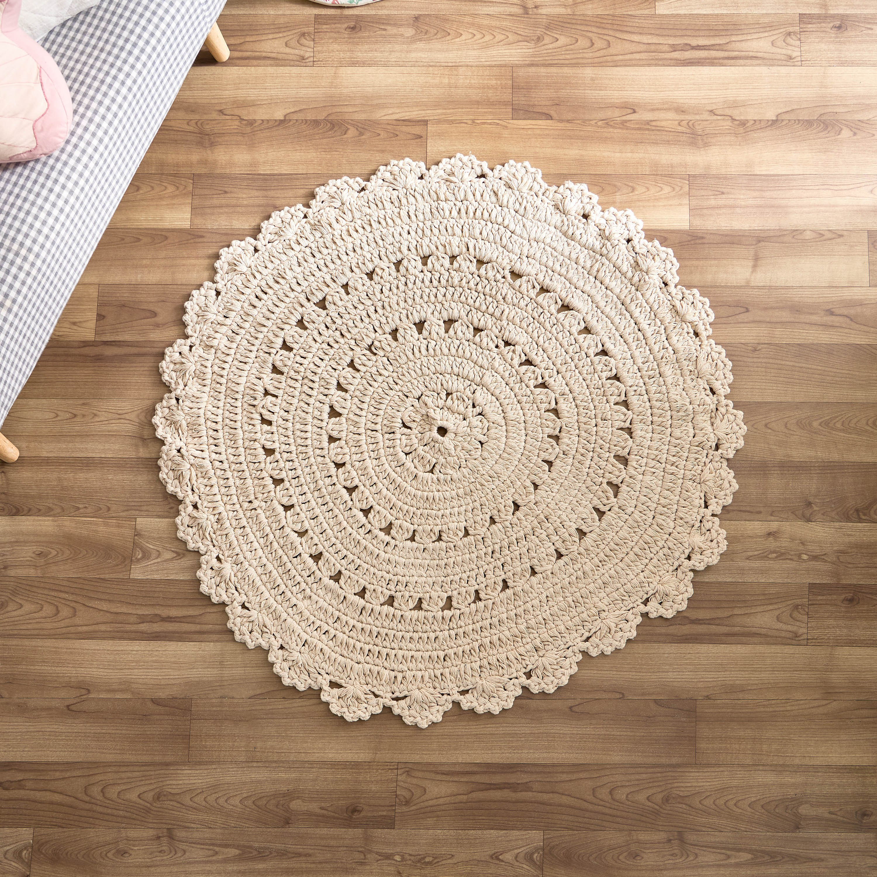سجادة كروشيه قطن من فلاترباي بلوم - 100 سم-hbxdecorandfurnishings-floorcoverings-rugs-image-1