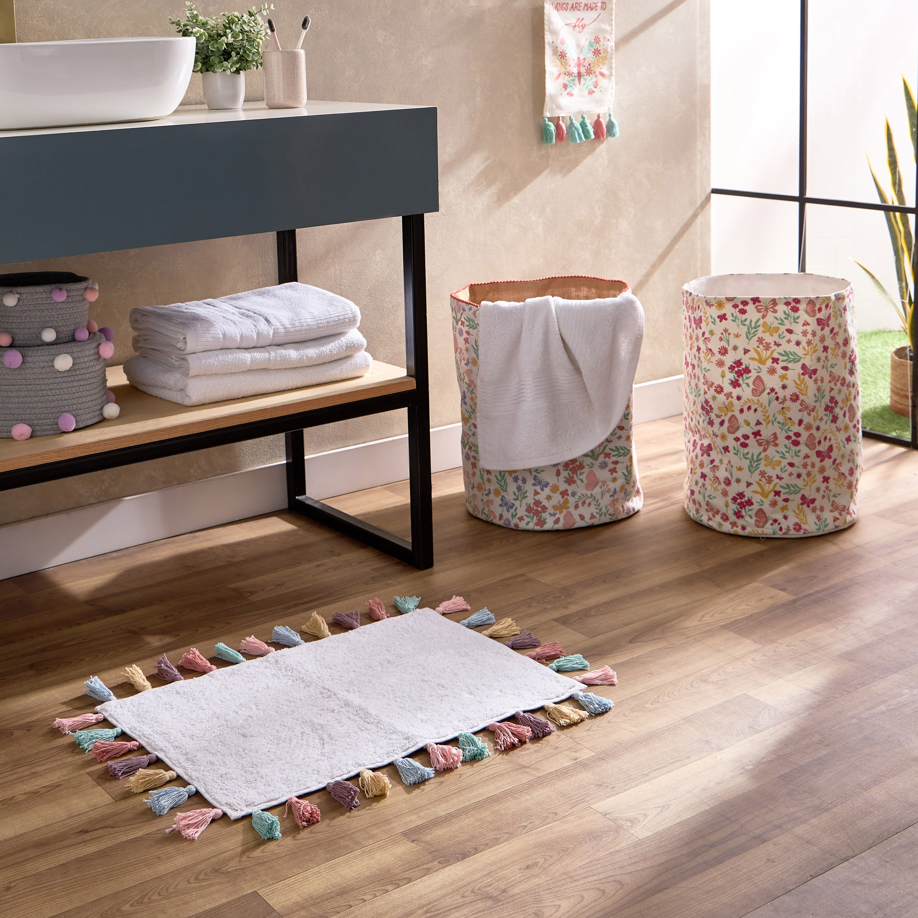 سجادة حمام قطن معنقدة بشرابات فلوريت من فلاترباي - 40x60 سم-hbxhomeware-kidsessentials-kidsbathmatsandtubmats-image-5
