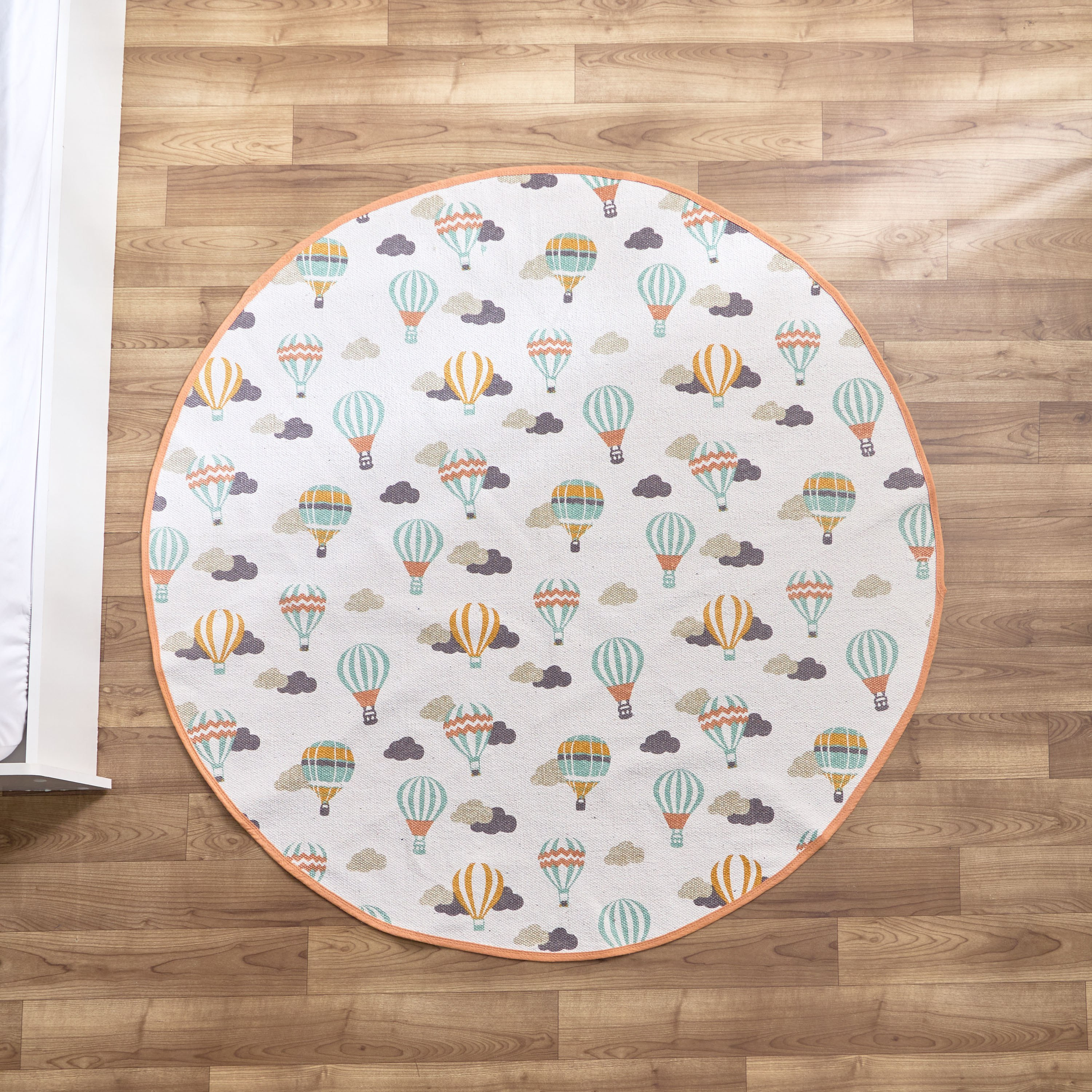 Playland Balloon Cotton Printed Round Rug - 120 cm-hbxdecorandfurnishings-floorcoverings-rugs-image-1