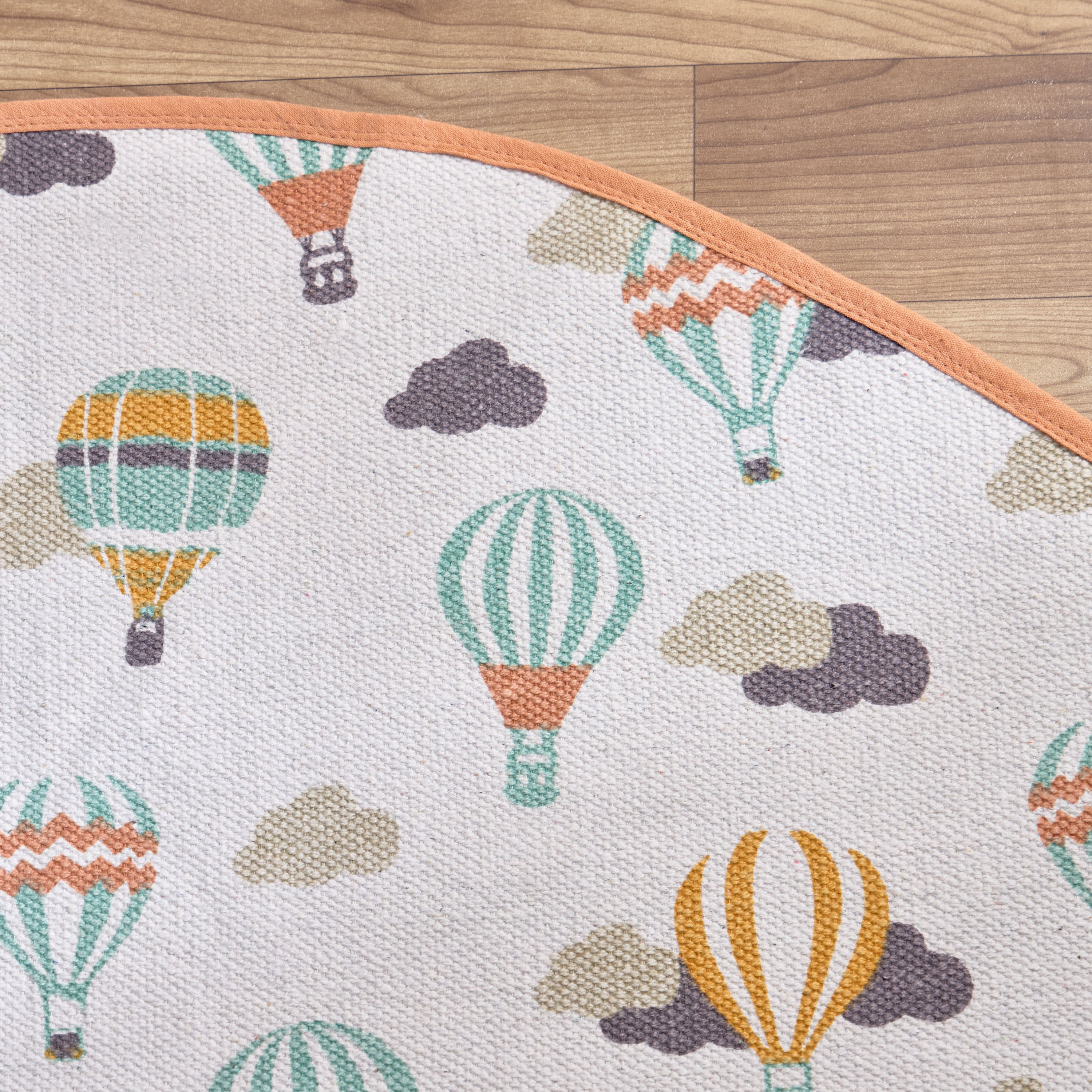 Playland Balloon Cotton Printed Round Rug - 120 cm-hbxdecorandfurnishings-floorcoverings-rugs-image-2