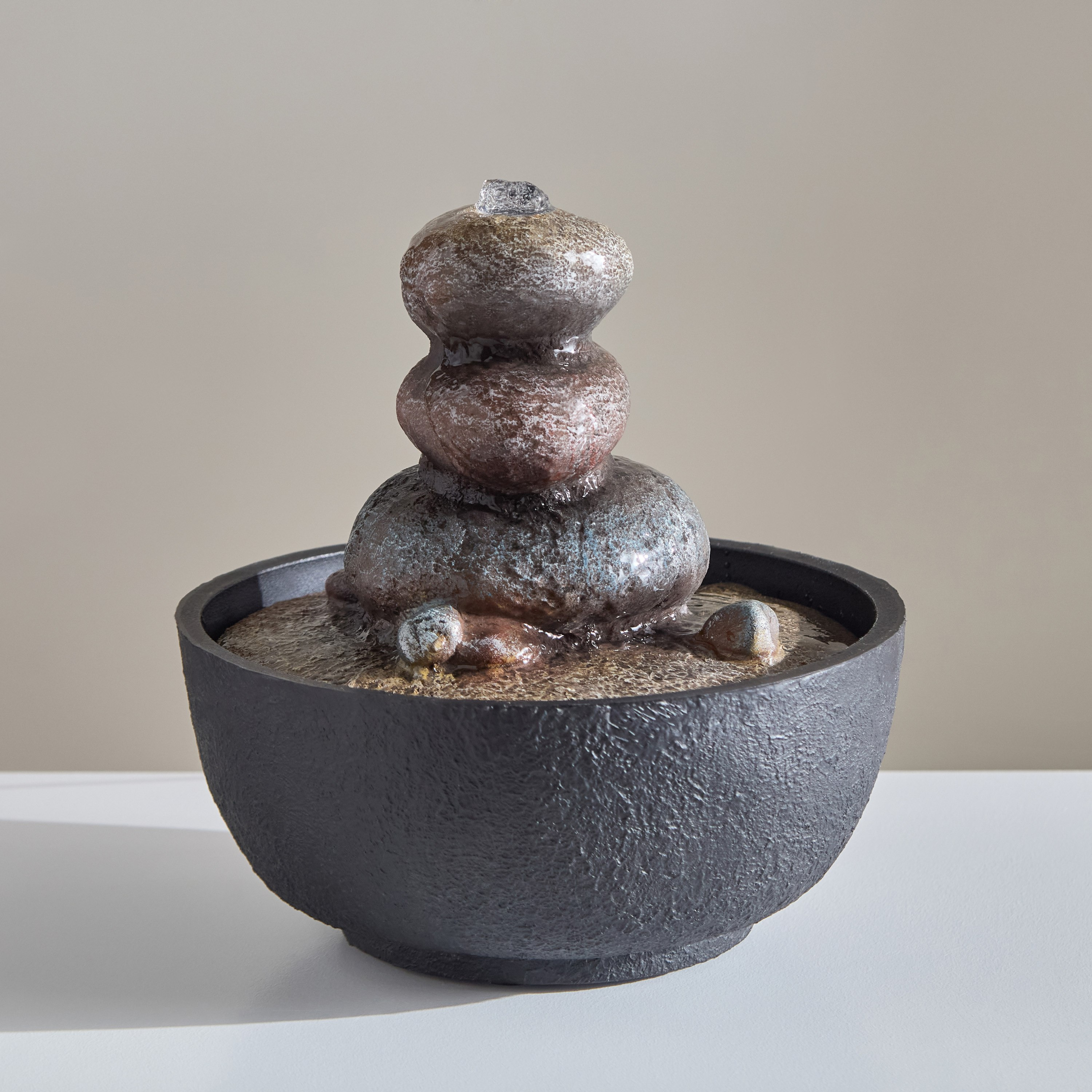 Serene Modern Stone Fountain with LED - 20x20x19 cm-hbxhomeware-hbxdecorandfurnishings-image-2