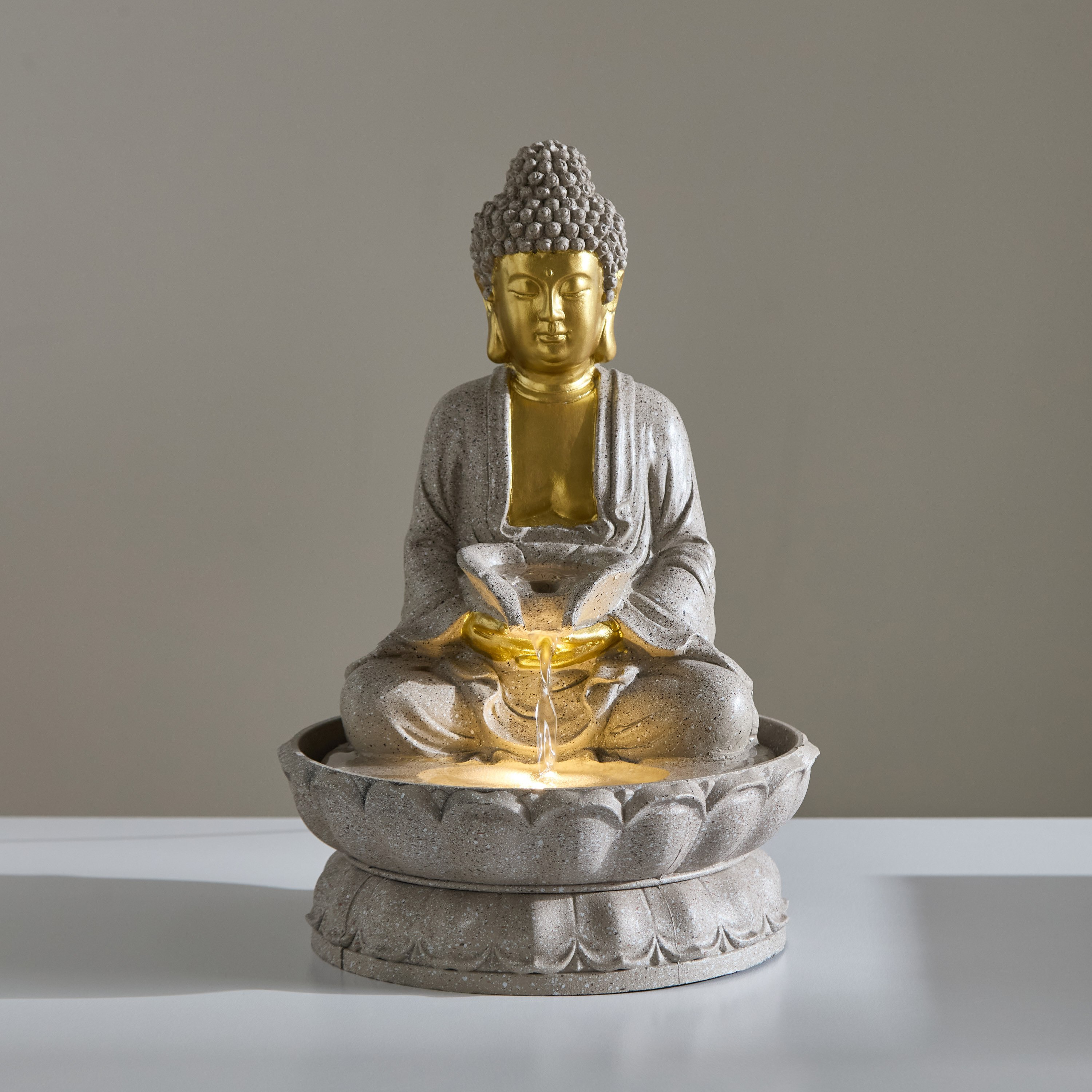 نافورة بوذا إل إي دي من سيرين- 20x20x27 سم-hbxhomeware-hbxdecorandfurnishings-image-1
