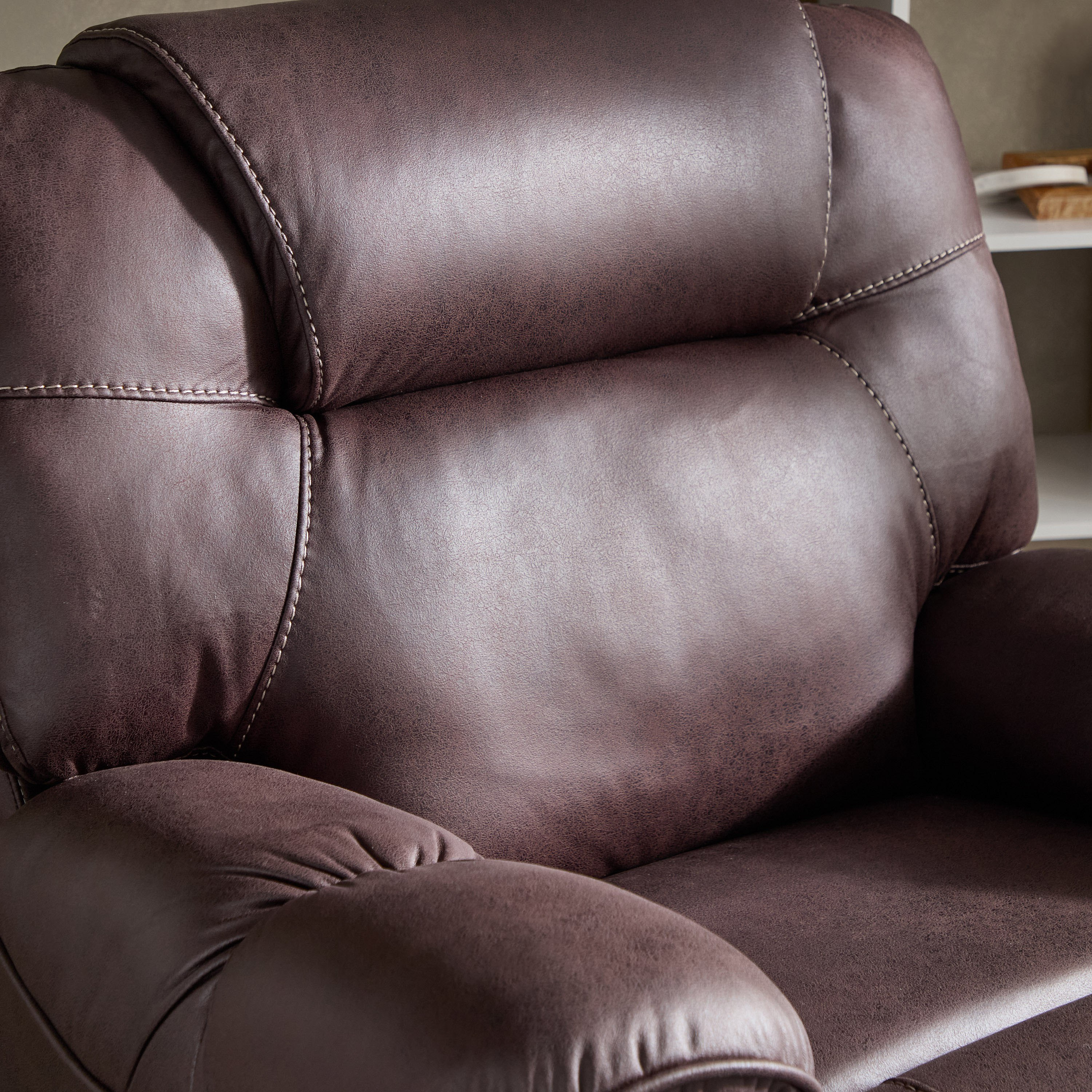 كرسي استرخاء قماش بمظهر جلد ومساند ذراعين مع وظيفة دوران وهزاز من غابون-hbxfurniture-sofasandarmchairs-reclinersofas-image-6