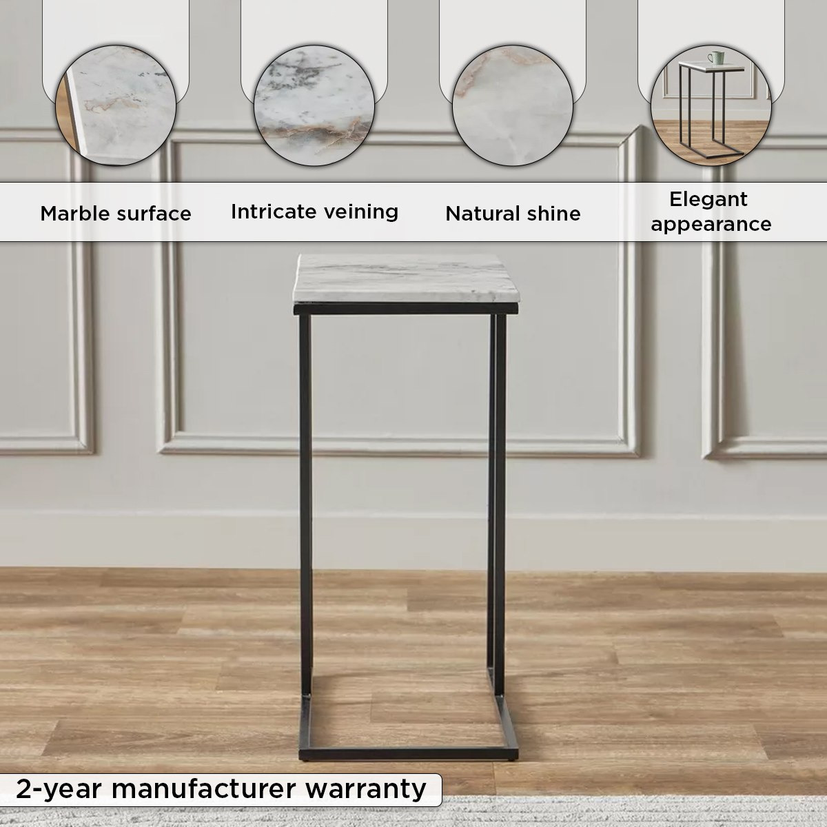 طاولة كونسول بسطح من الرخام الأصلي - تورين من كافون-hbxfurniture-livingroom-endtables-image-4