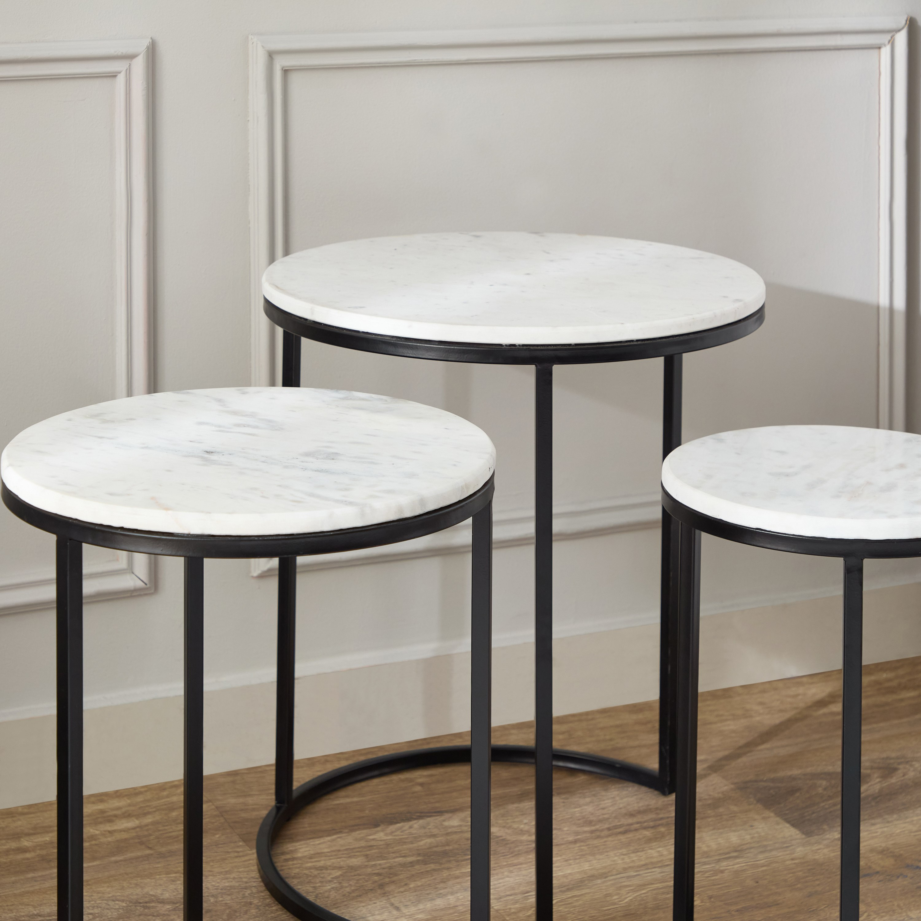 طقم طاولات متداخلة من 3 قطع بسطح من الرخام الأصلي - بورتيا من كافون-hbxfurniture-livingroom-nestingtables-image-4