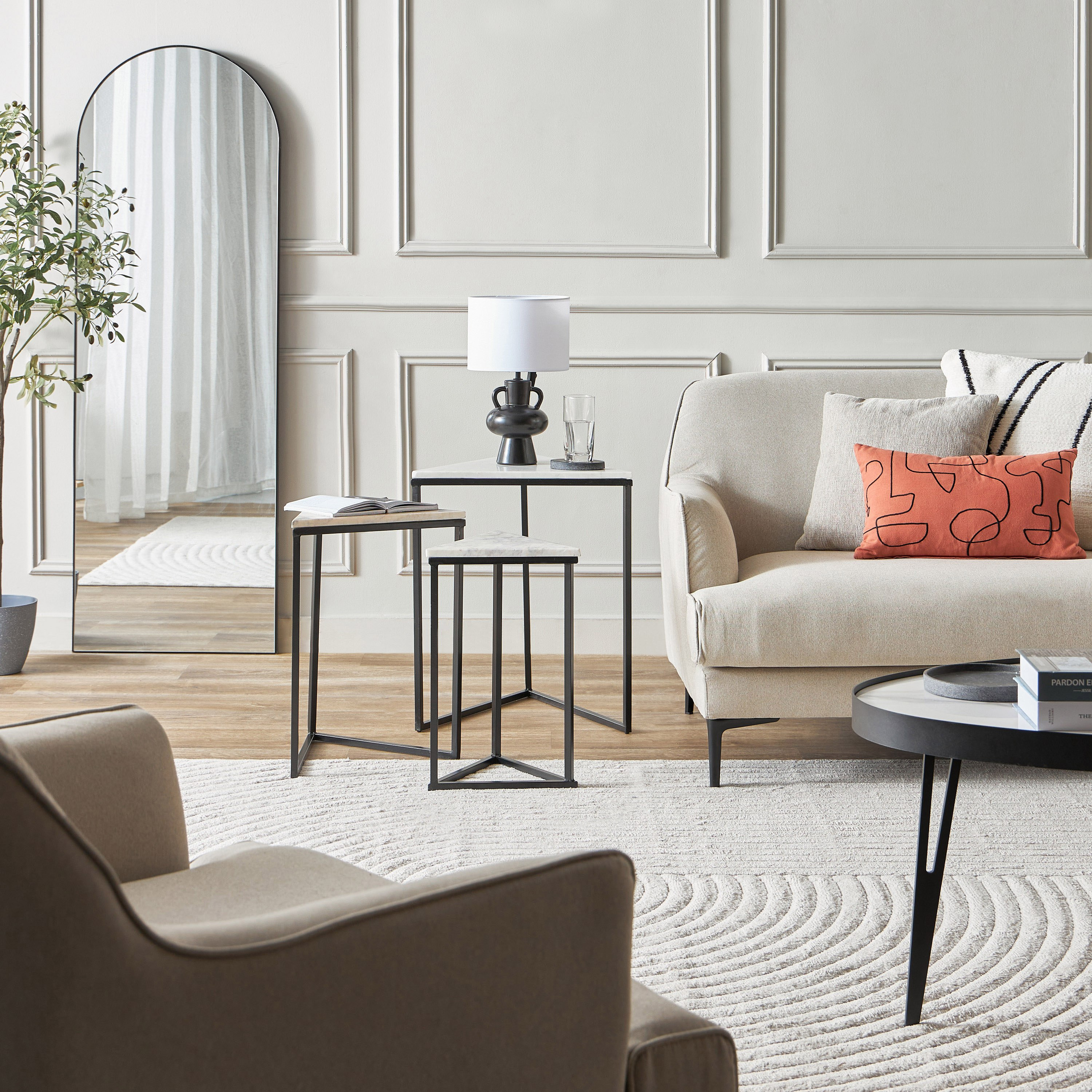 طقم طاولات متداخلة 3 قطع بسطح من الرخام الأصلي - تريو من فيندرا-hbxfurniture-livingroom-nestingtables-image-7