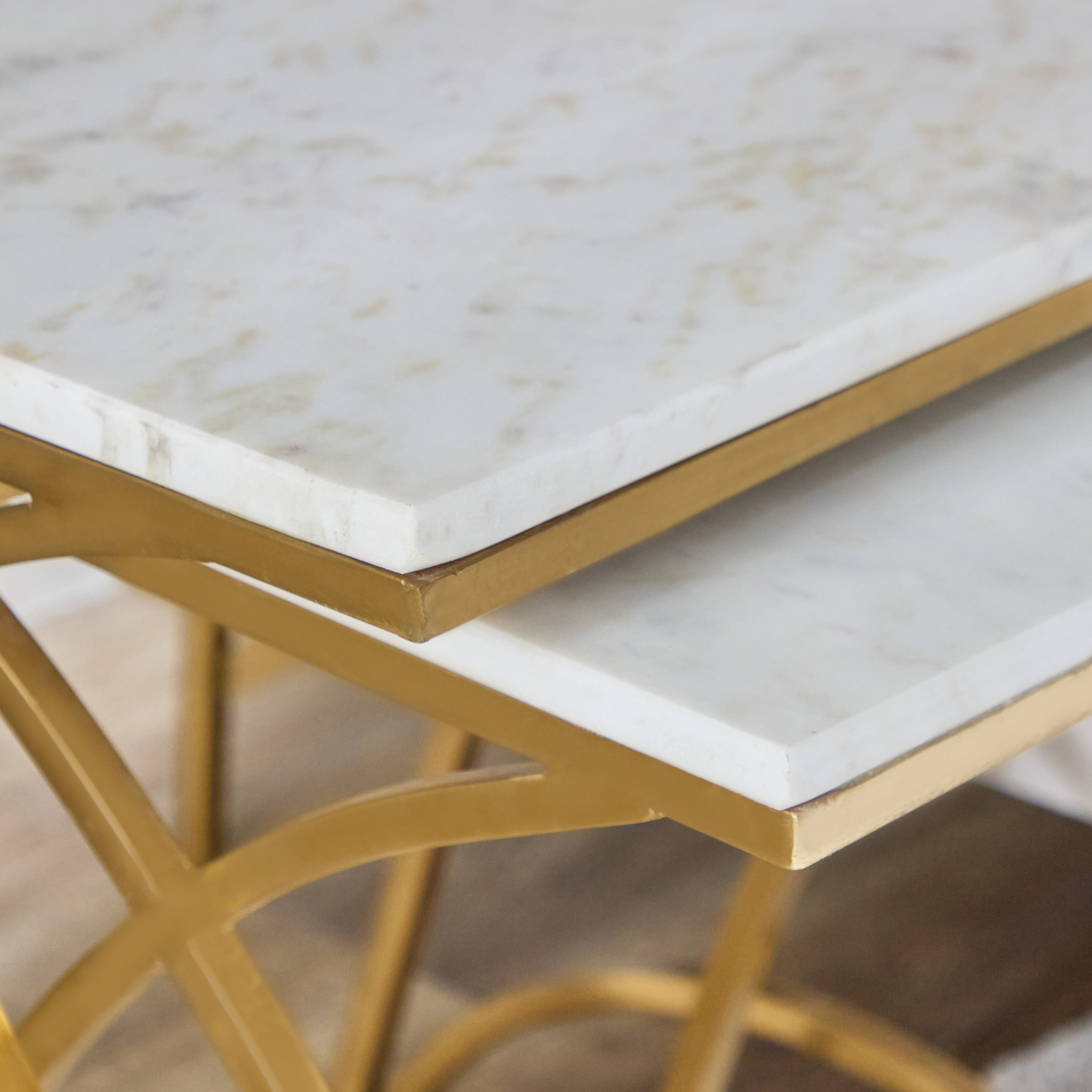 طقم طاولات متداخلة من قطعتين بسطح من الرخام الأصلي - روزاليا من فيندرا-hbxfurniture-livingroom-nestingtables-image-6
