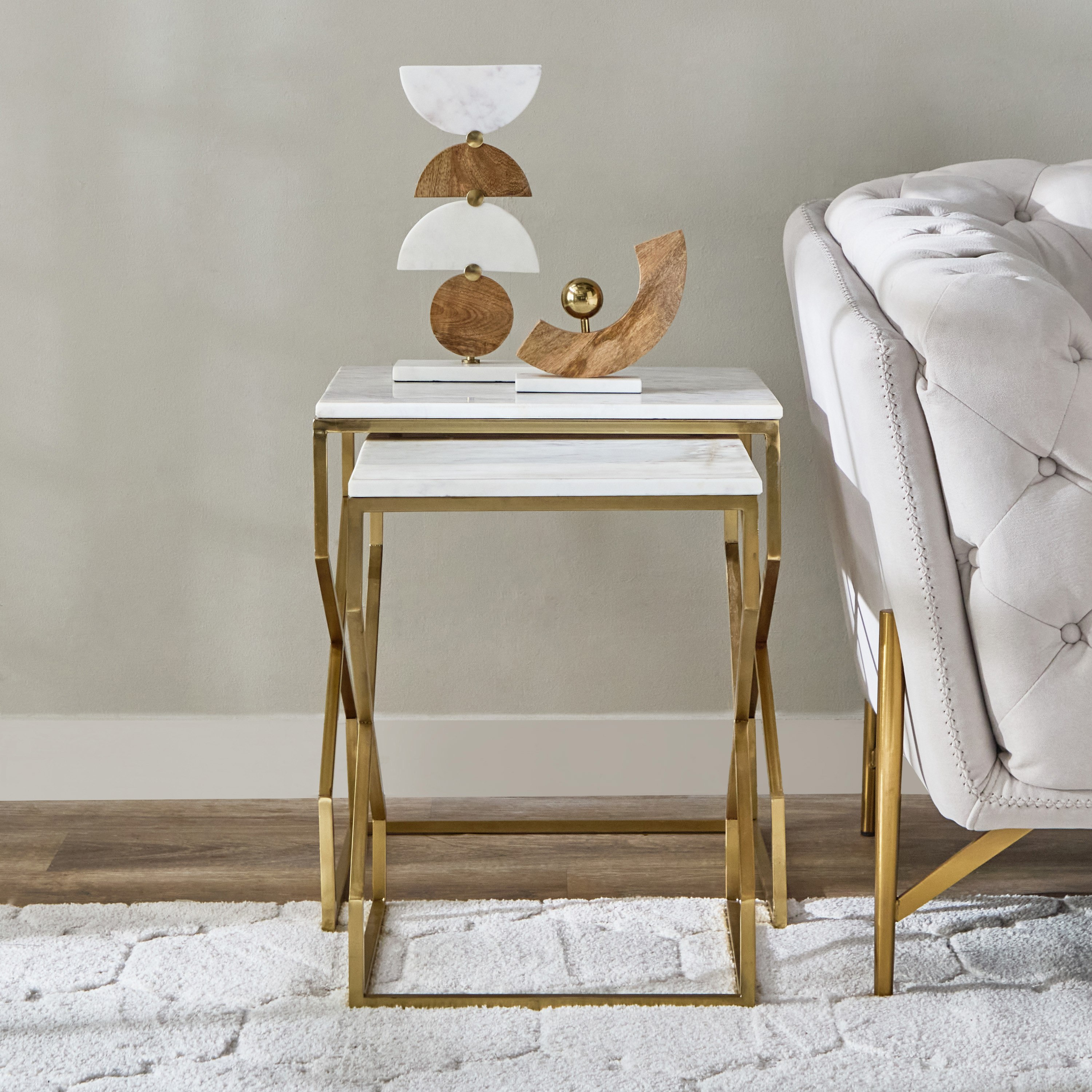 Vendra Otis Genuine Marble Top Nest of Tables - Set of 2-hbxfurniture-livingroom-nestingtables-image-2