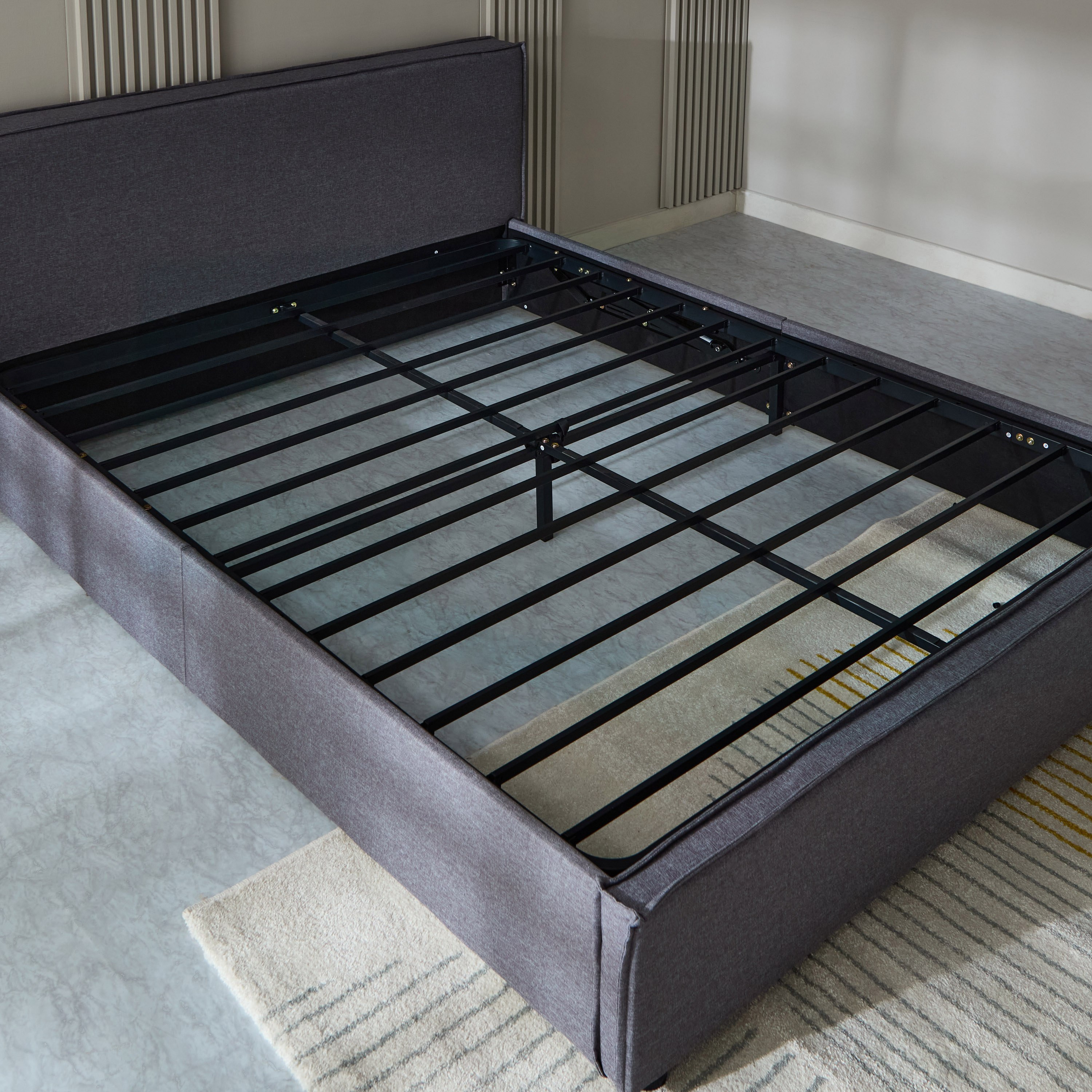 Movo Kulltorp Hydraulic Storage Upholstered Queen Bed - 160x200 cm-hbxbedroom-bedsandbedsets-beds-queen-image-11