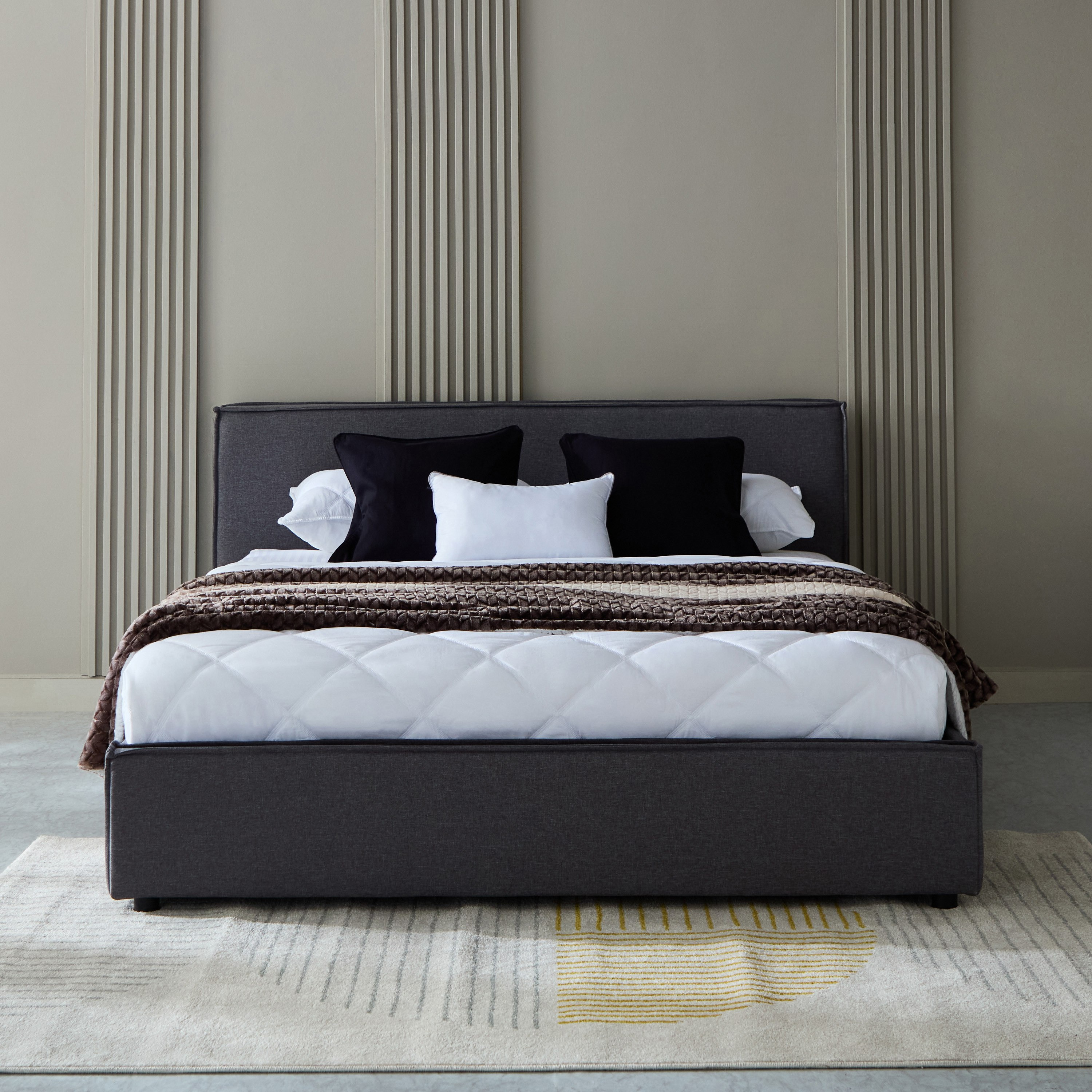 Movo Kulltorp Hydraulic Storage Upholstered Queen Bed - 160x200 cm-hbxbedroom-bedsandbedsets-beds-queen-image-2