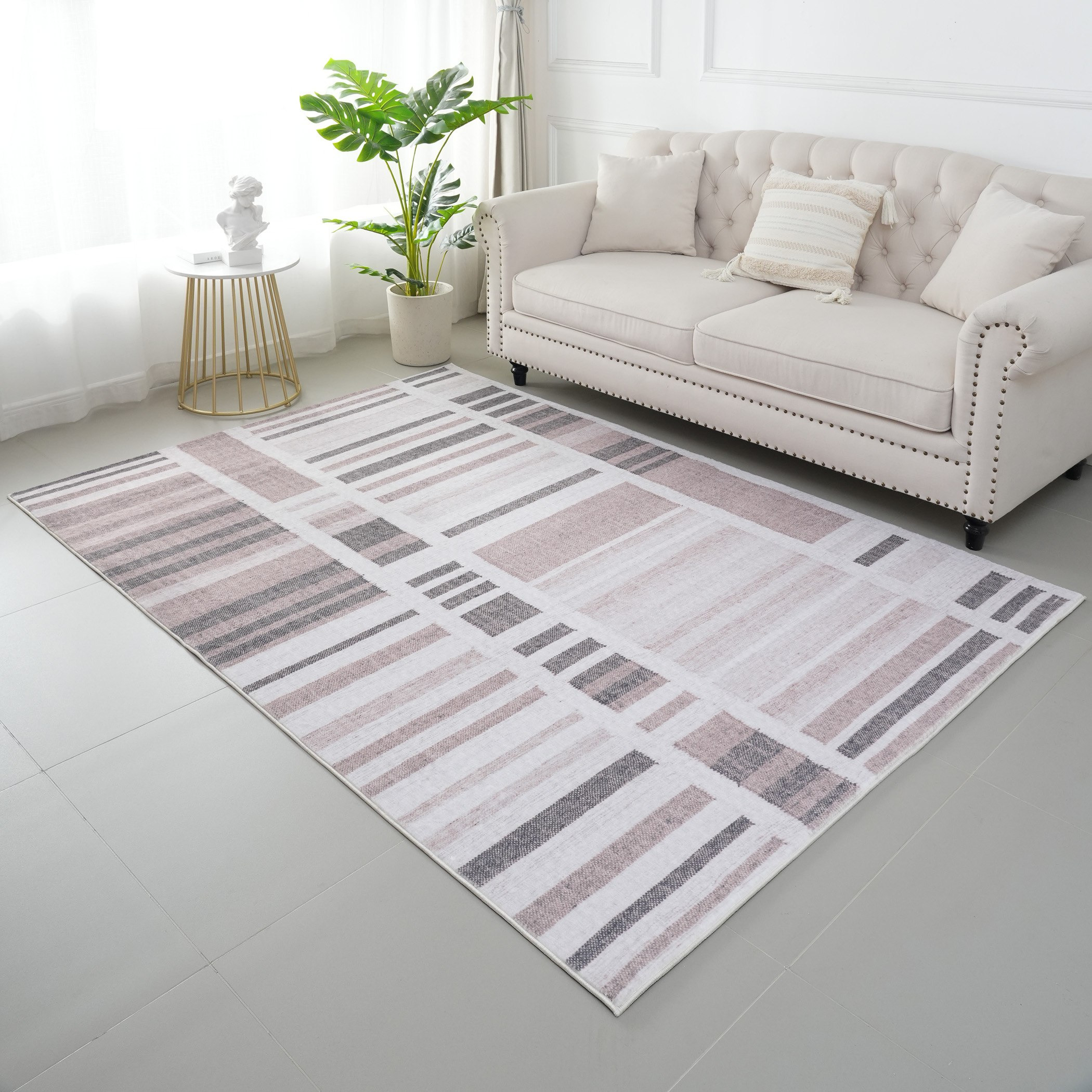 سجادة فرو مخملية فازلا بطبعات من بريستول - 160x230 سم-hbxdecorandfurnishings-floorcoverings-rugs-image-1