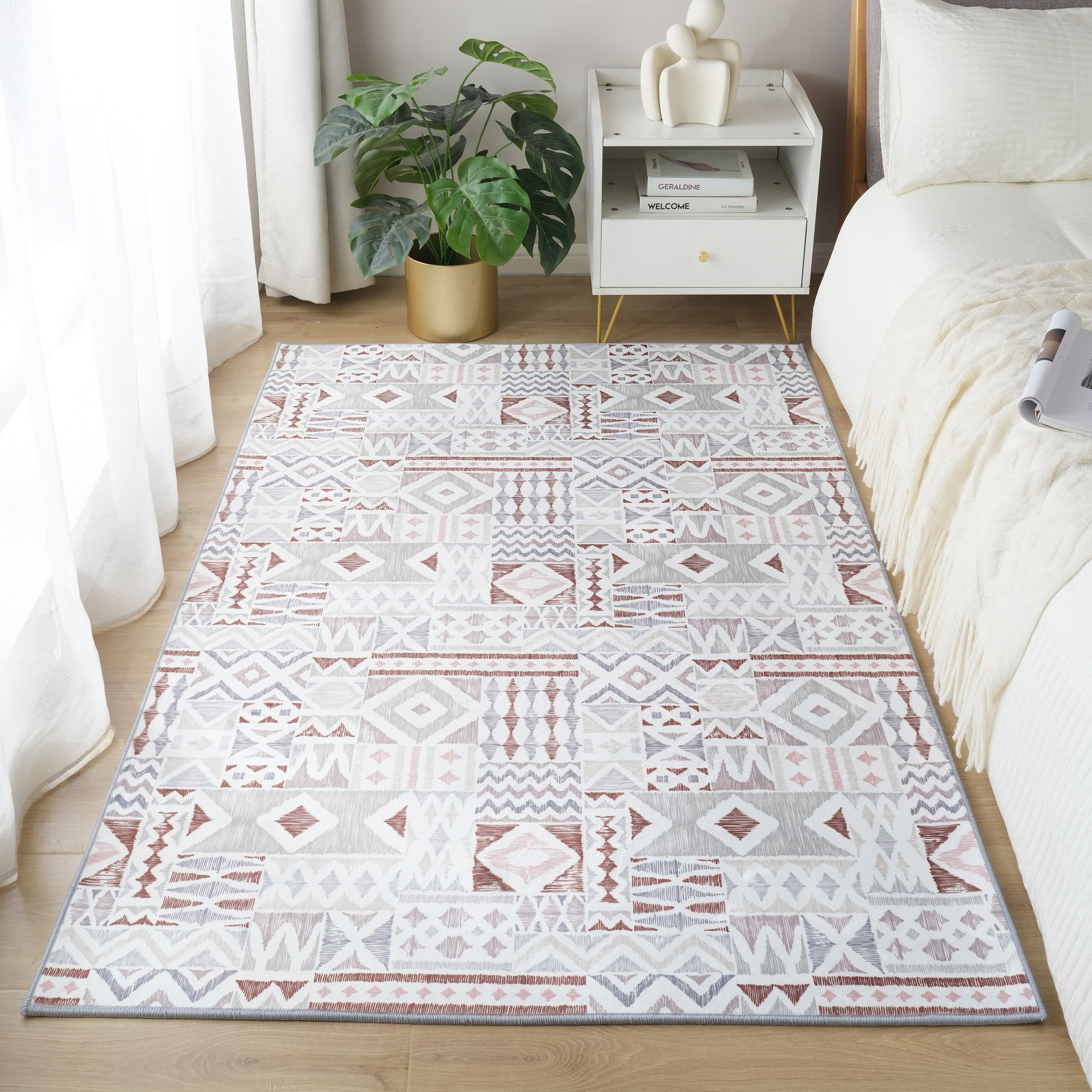 سجادة فلانيل بسطة بطبعات من أونتاريو - 110x160 سم-hbxdecorandfurnishings-floorcoverings-rugs-image-1