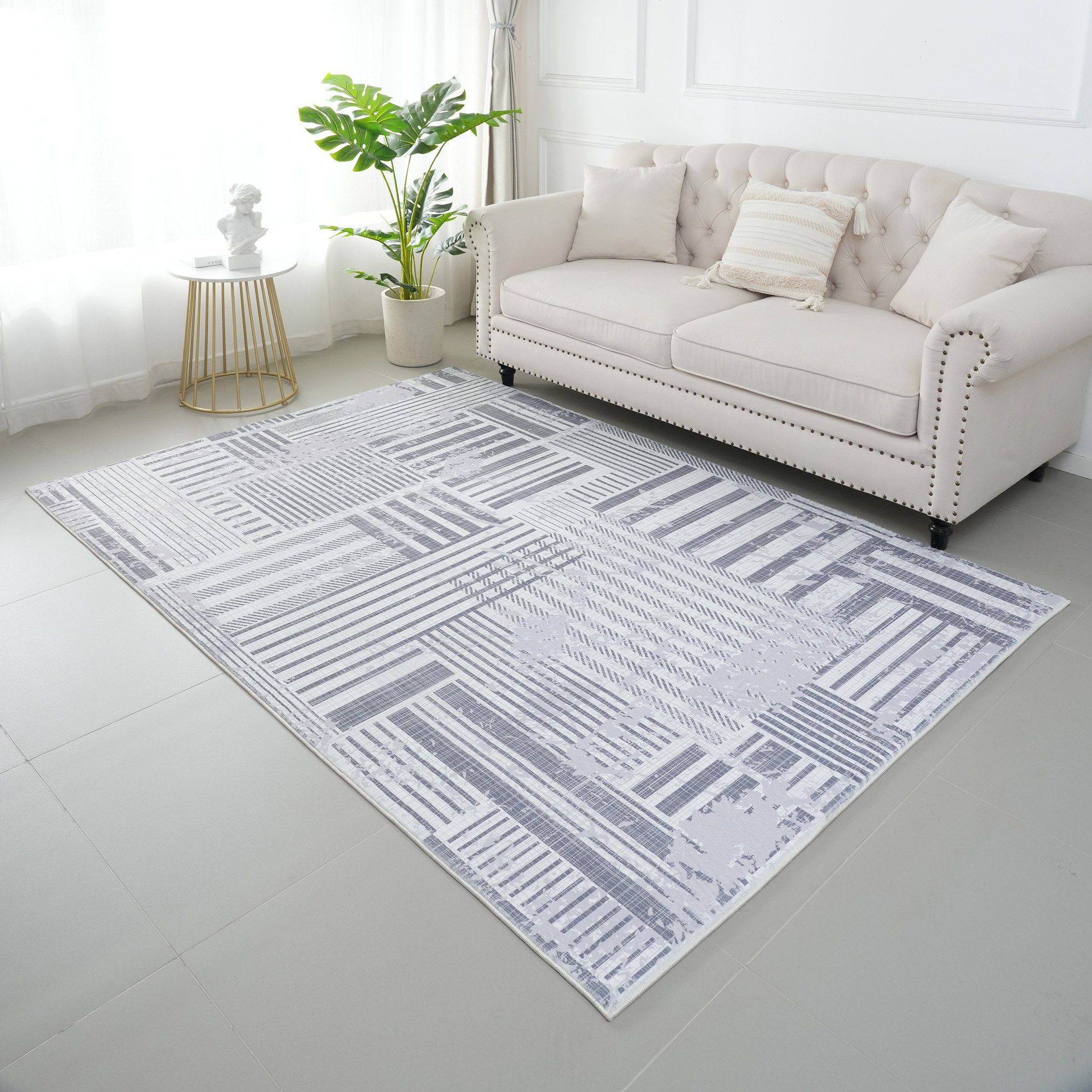 سجادة فرو مخمليّة بطبعات من ميلان - 160x230 سم-hbxdecorandfurnishings-floorcoverings-rugs-image-1