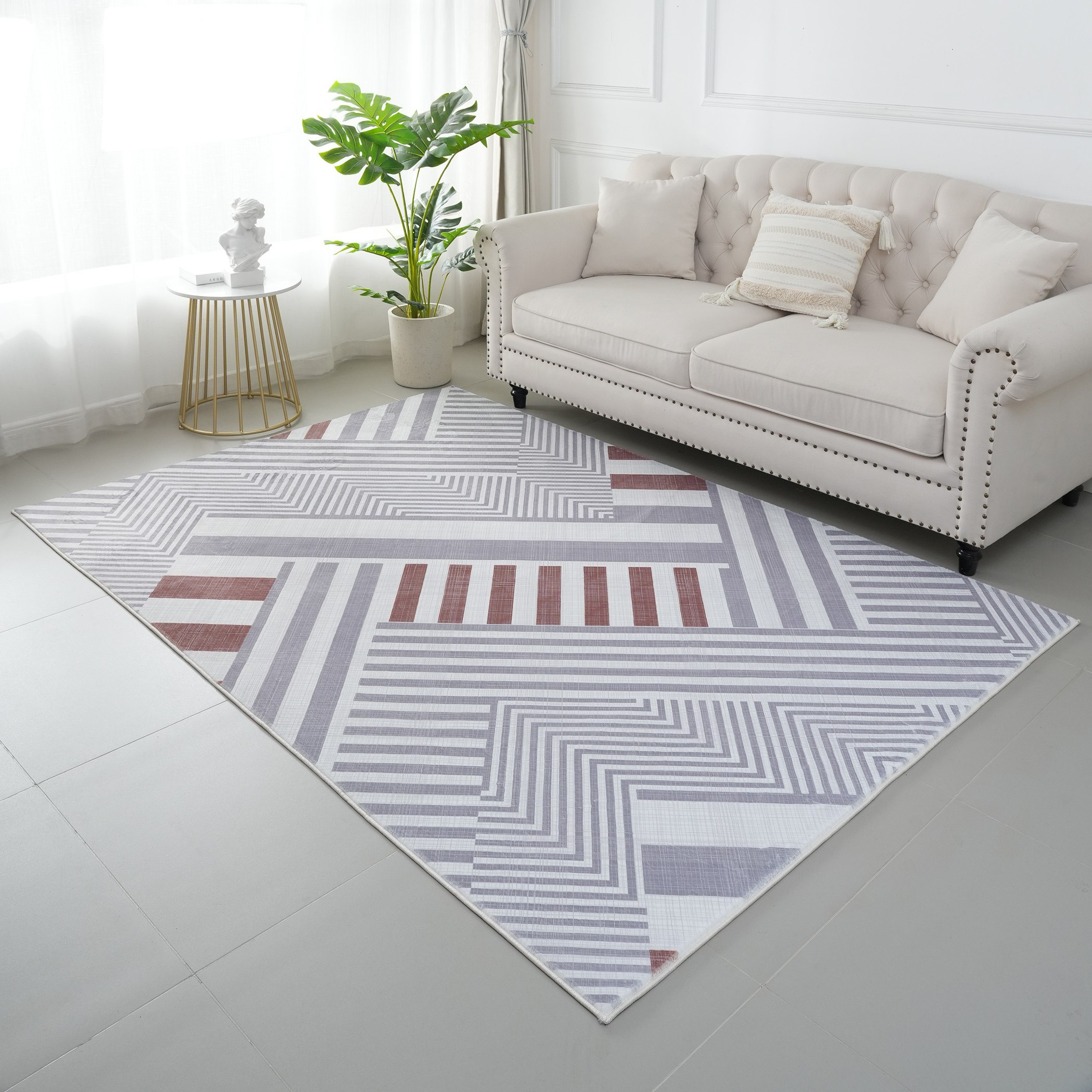 سجادة فرو مخمليّة بطبعات من ميلان - 160x230 سم-hbxdecorandfurnishings-floorcoverings-rugs-image-1