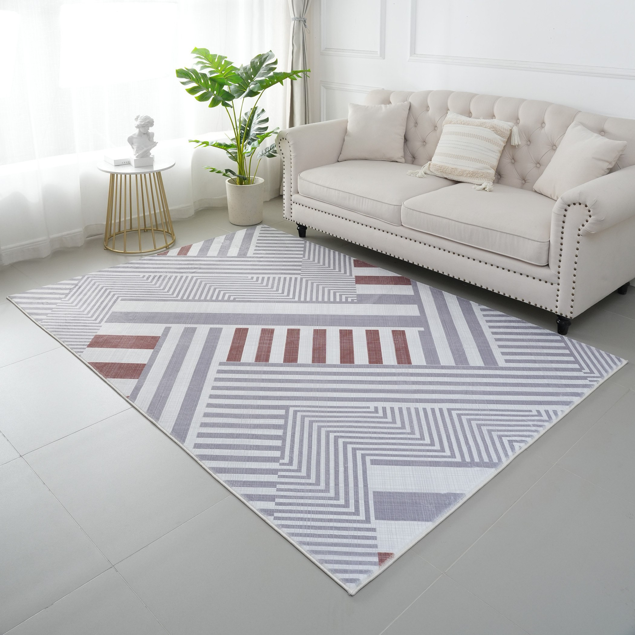 Milan Indus Printed Plush Fur Rug - 200x300 cm-hbxdecorandfurnishings-floorcoverings-rugs-image-1