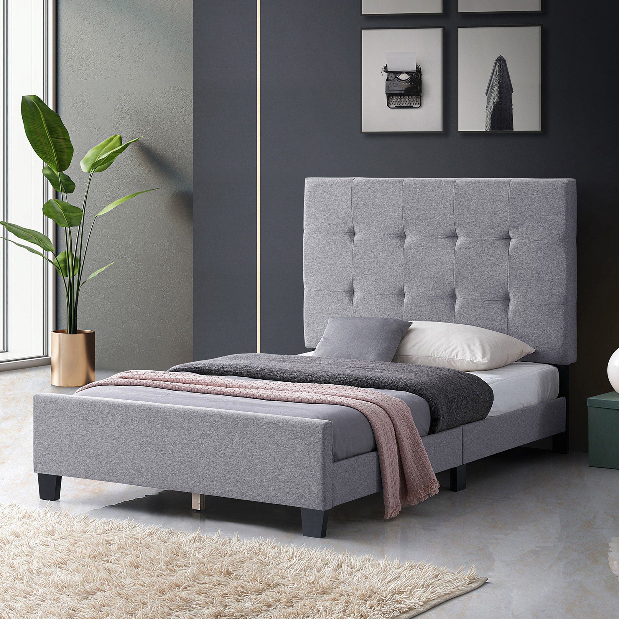 Upholstered shop twin bed