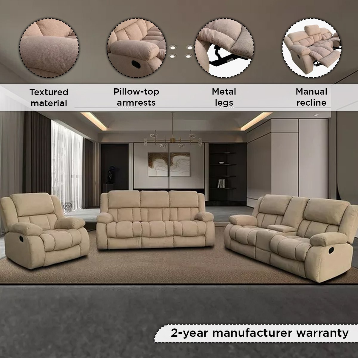 كنبة استرخاء يدوية قماش بمساند ذراعين من مولينو-hbxfurniture-sofasandarmchairs-reclinersofas-image-4