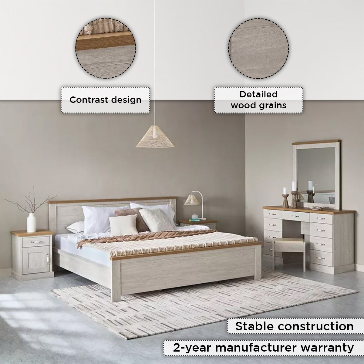 طقم غرفة نوم سوبر كينج 6 قطع - بروكلين من موڤو - 200x200 سم-hbxbedroom-bedsandbedsets-bedroomsets-superking-image-4