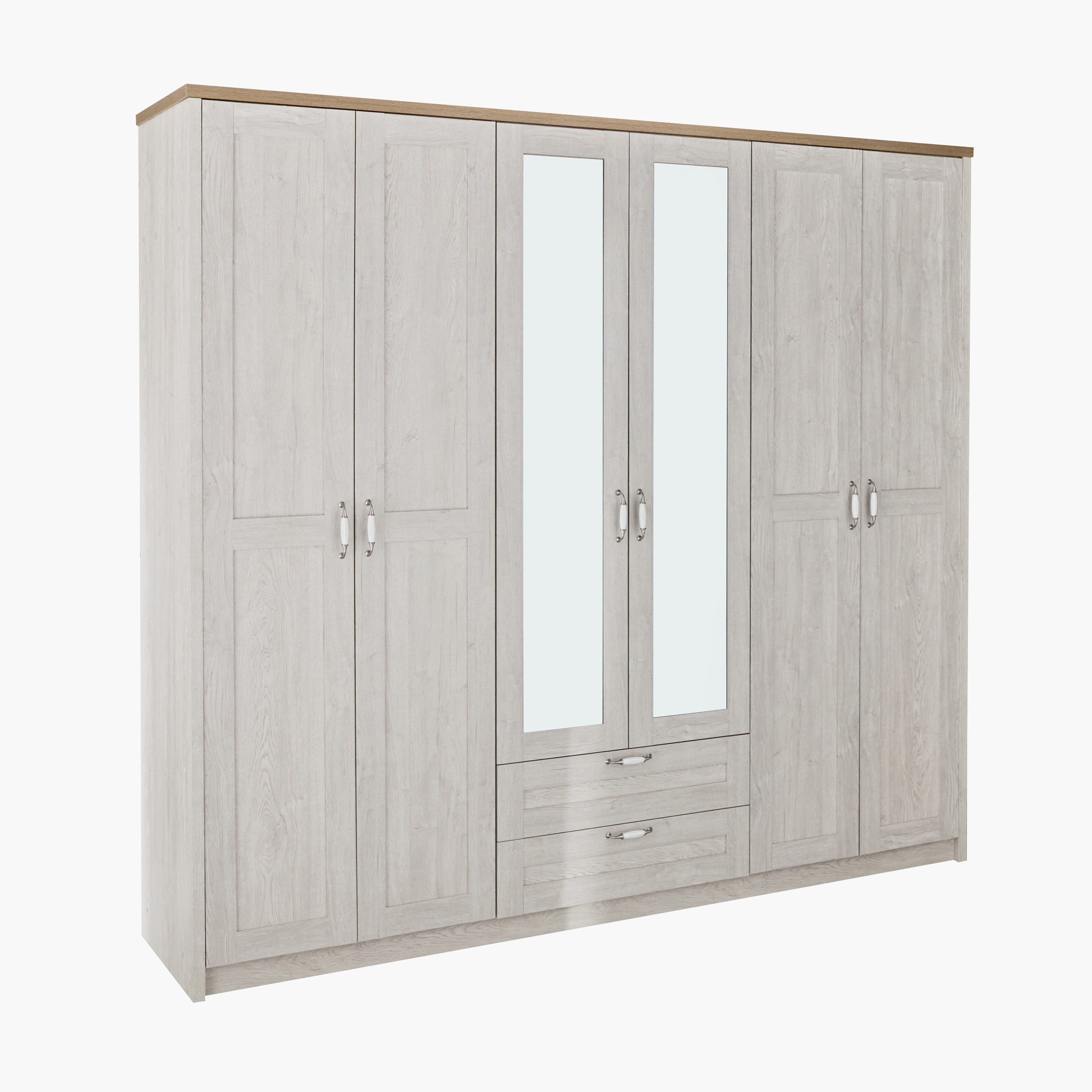 خزانة ملابس 6 أبواب مع 2 درج ومرآة - بروكلين من موڤو -hbxfurniture-wardrobes-image-12