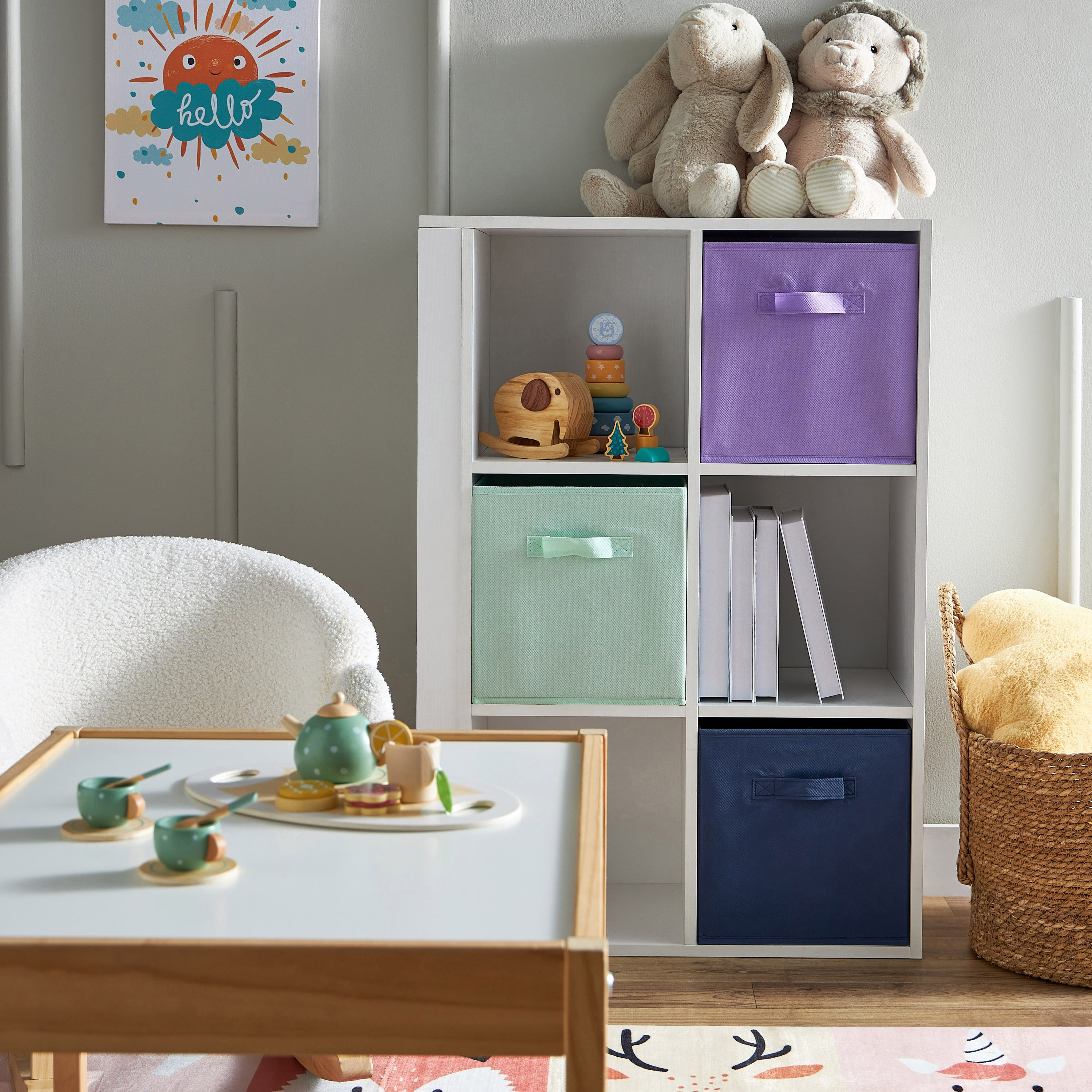 طقم صناديق تخزين قماش 3 قطع من بلايلاند كانديس - 27.3x27.3x27.9 سم-hbxkidsandyouth-storage-organisers-image-5