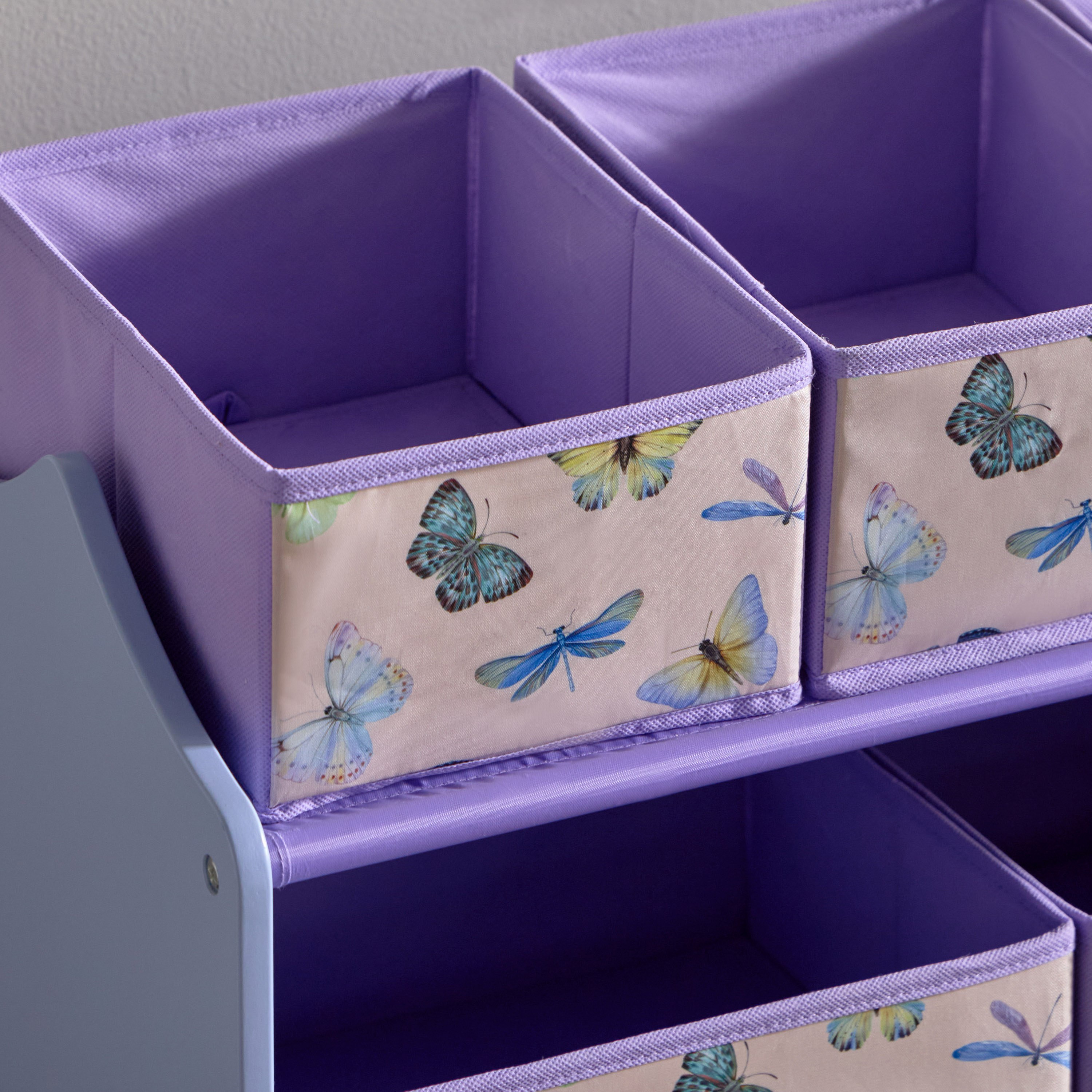 رف تخزين قماش بتصميم فراشة مع 6 سلال من فلاتربي كانديس - 63x30x60 سم-hbxkidsandyouth-storage-organisers-image-3