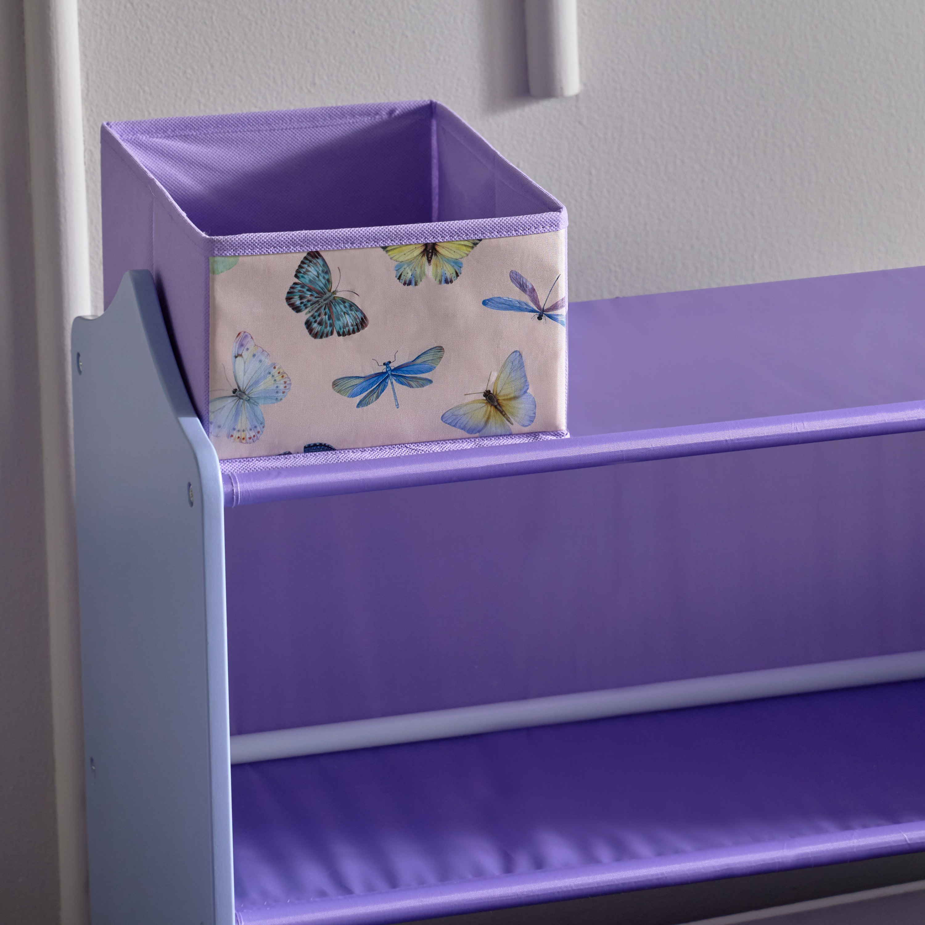 رف تخزين قماش بتصميم فراشة مع 6 سلال من فلاتربي كانديس - 63x30x60 سم-hbxkidsandyouth-storage-organisers-image-5