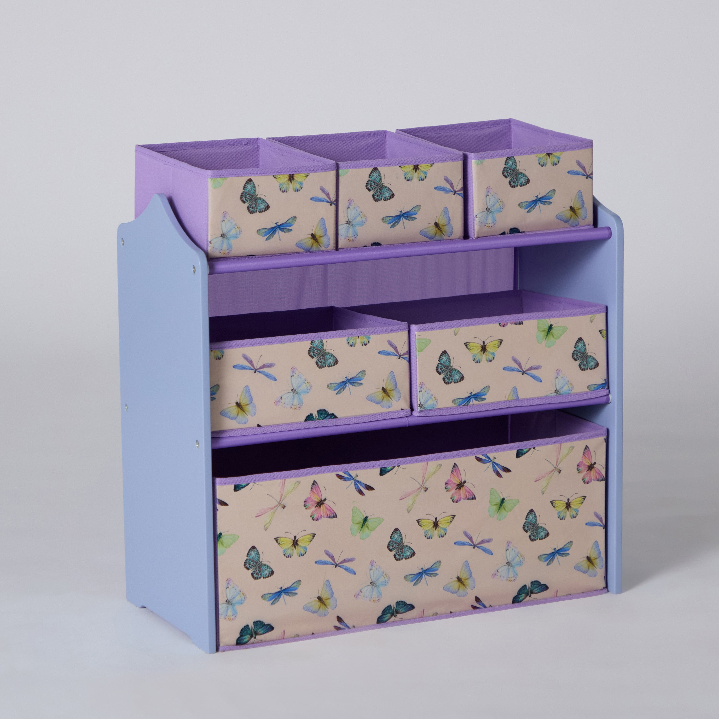 رف تخزين قماش بتصميم فراشة مع 6 سلال من فلاتربي كانديس - 63x30x60 سم-hbxkidsandyouth-storage-organisers-image-7